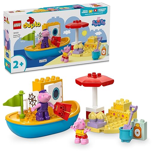 LEGO 10432  DUPLO Peppa Pig Boat Trip Playset - 23 Pieces - Color May Very