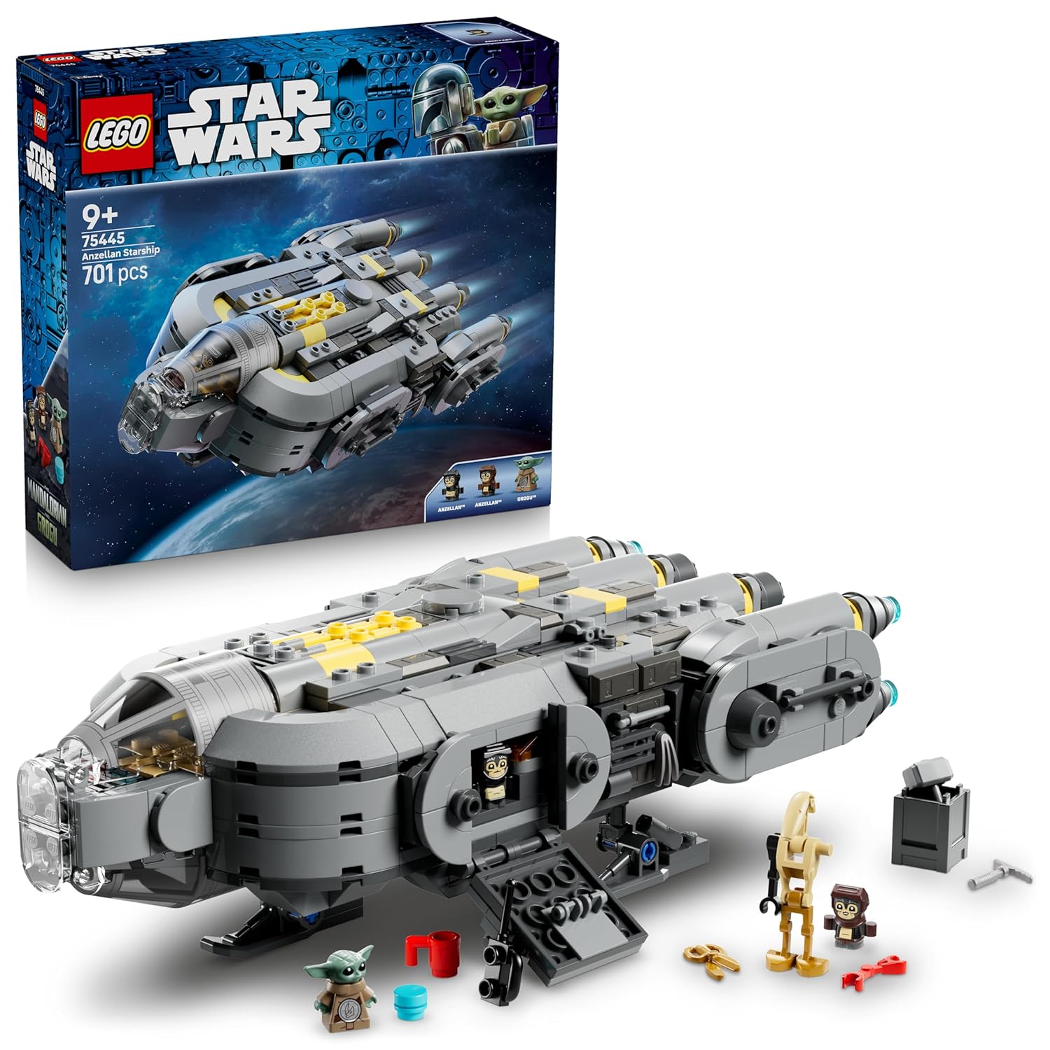 LEGO® Star Wars: The Mandalorian and Grogu™ Anzellan Starship Toy Building Set for Kids - 75445