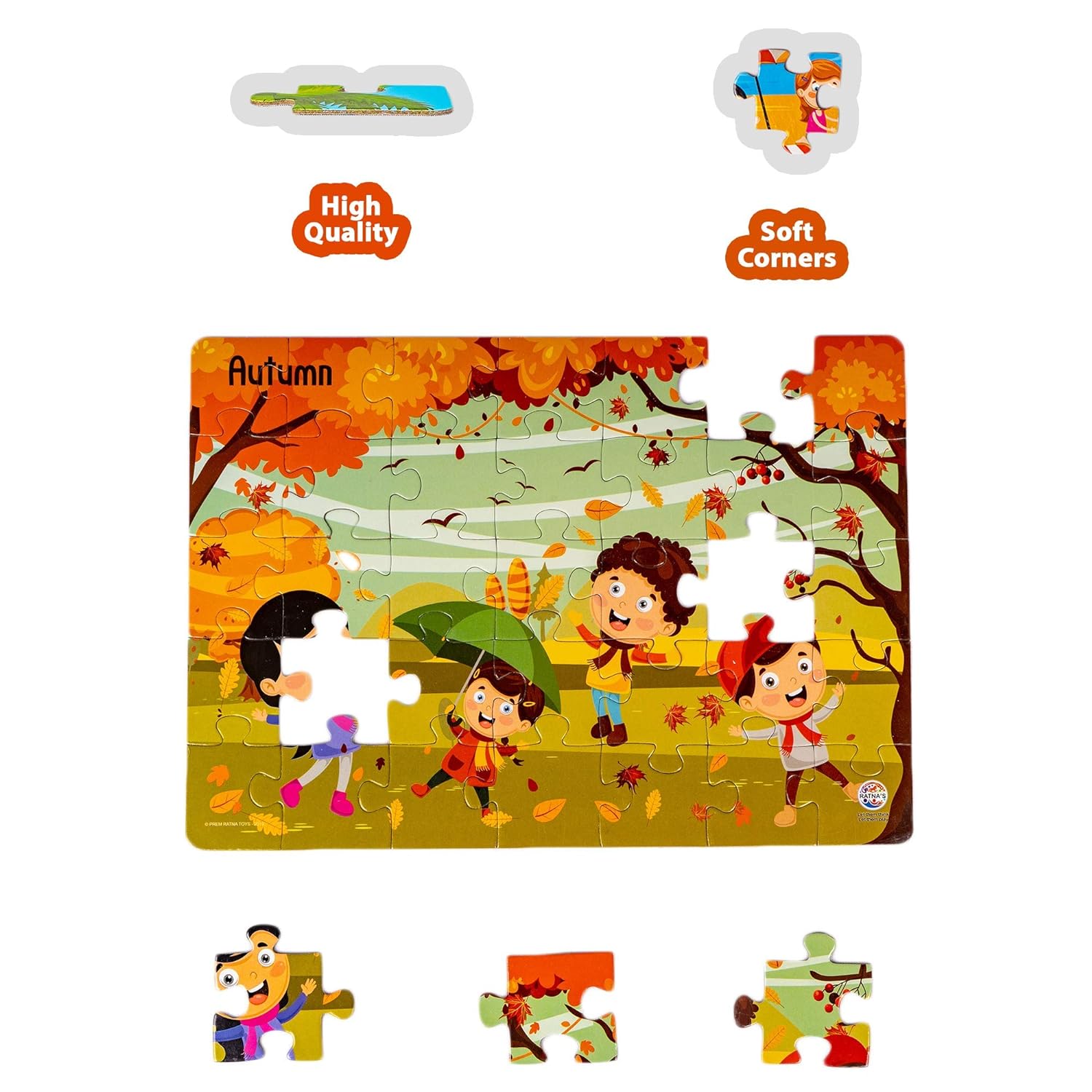 Ratna's 4 in 1 Indian Seasons Jigsaw Puzzle Mutlicolour For Kids