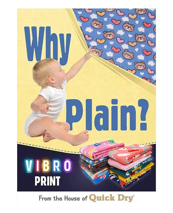 Quick Dry Baby Bed Protector Vibro Deer Print Sheet - Medium
