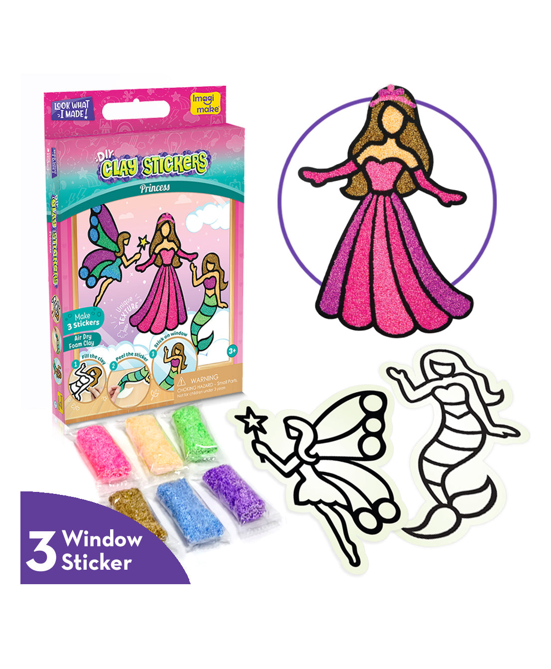 Imagi Make Fleximos Window Art Princess Sticker - Multicolour
