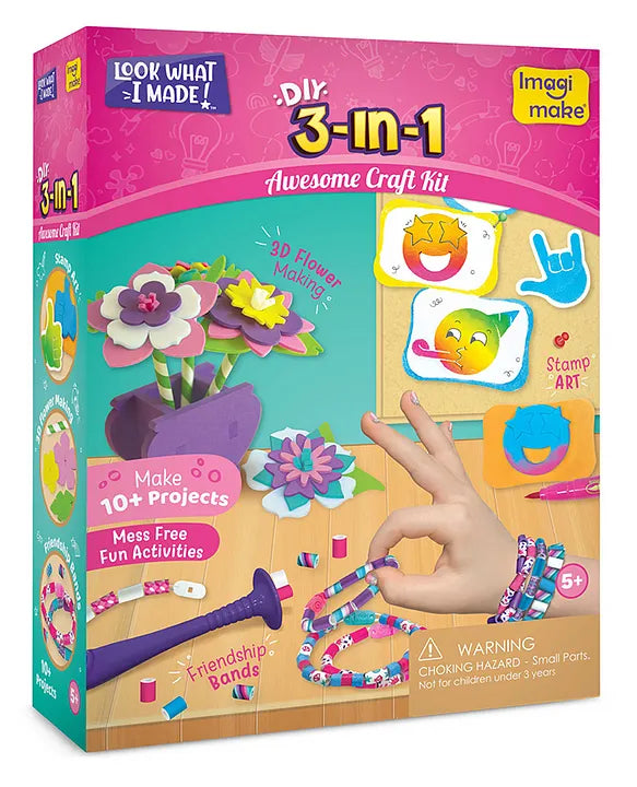 Imagimake 3 in 1 Awesome Craft Kit Multicolor - 79 Pieces