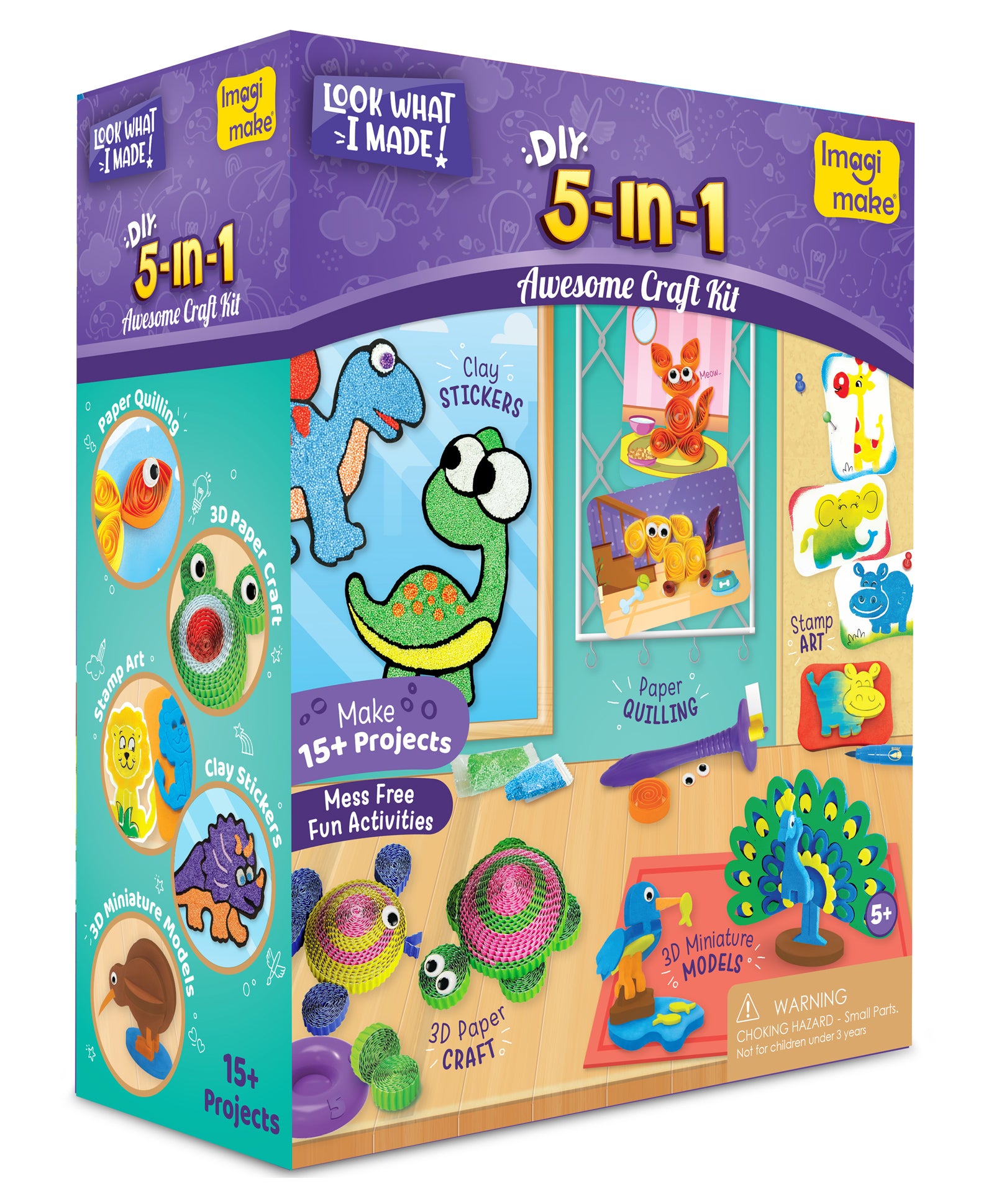 Imagimake 5 in 1 Awesome Craft Kit Multicolor - 63 Pieces