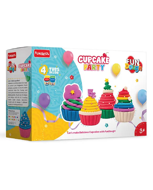 Funskool Fun Dough Cupcake Party Playing Dough Kit - Multicolor