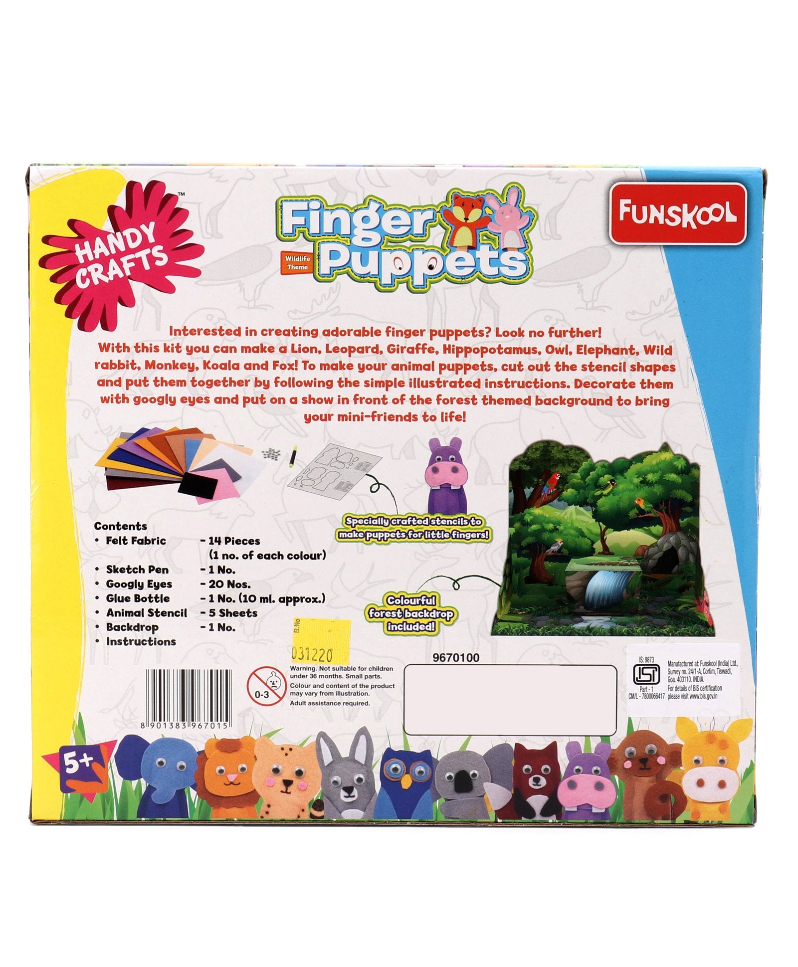 Funskool Handcraft DIY Finger Puppets Set - 41 Pieces