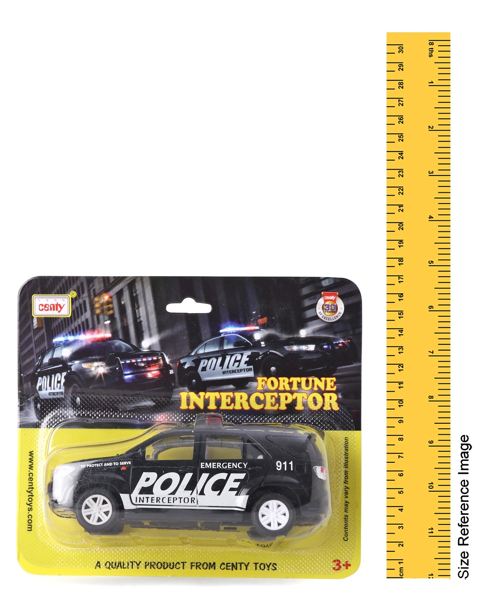 Centy Fortune Interceptor Plastic Pull Back Car - Black