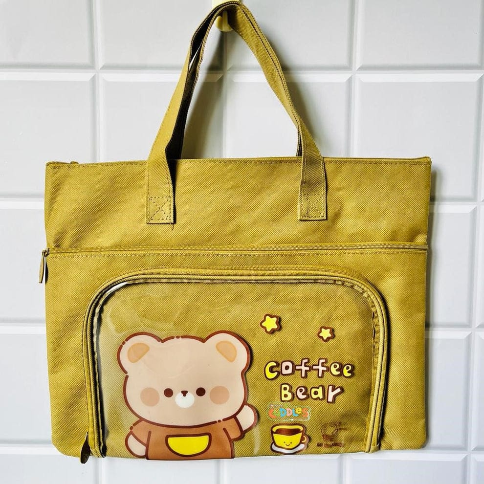 Cartoon Design Hand Bag – Multi-Purpose Tote Bag, Reusable Shopping Bag, Travel Bag with Handle Strap and Zipper, Document Carry Bag