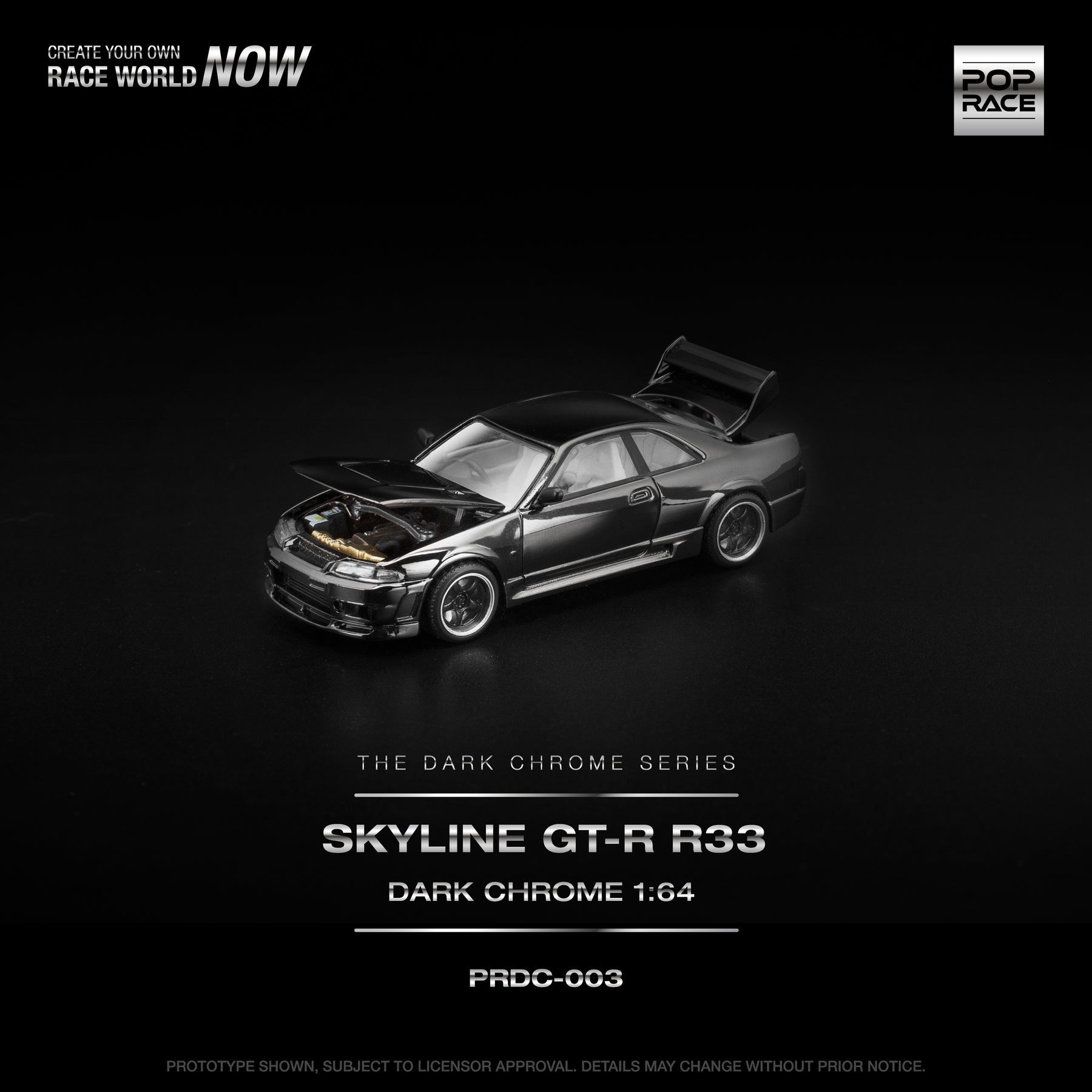 Pop Race - R33 GT-R Dark Chrome - PRDC003