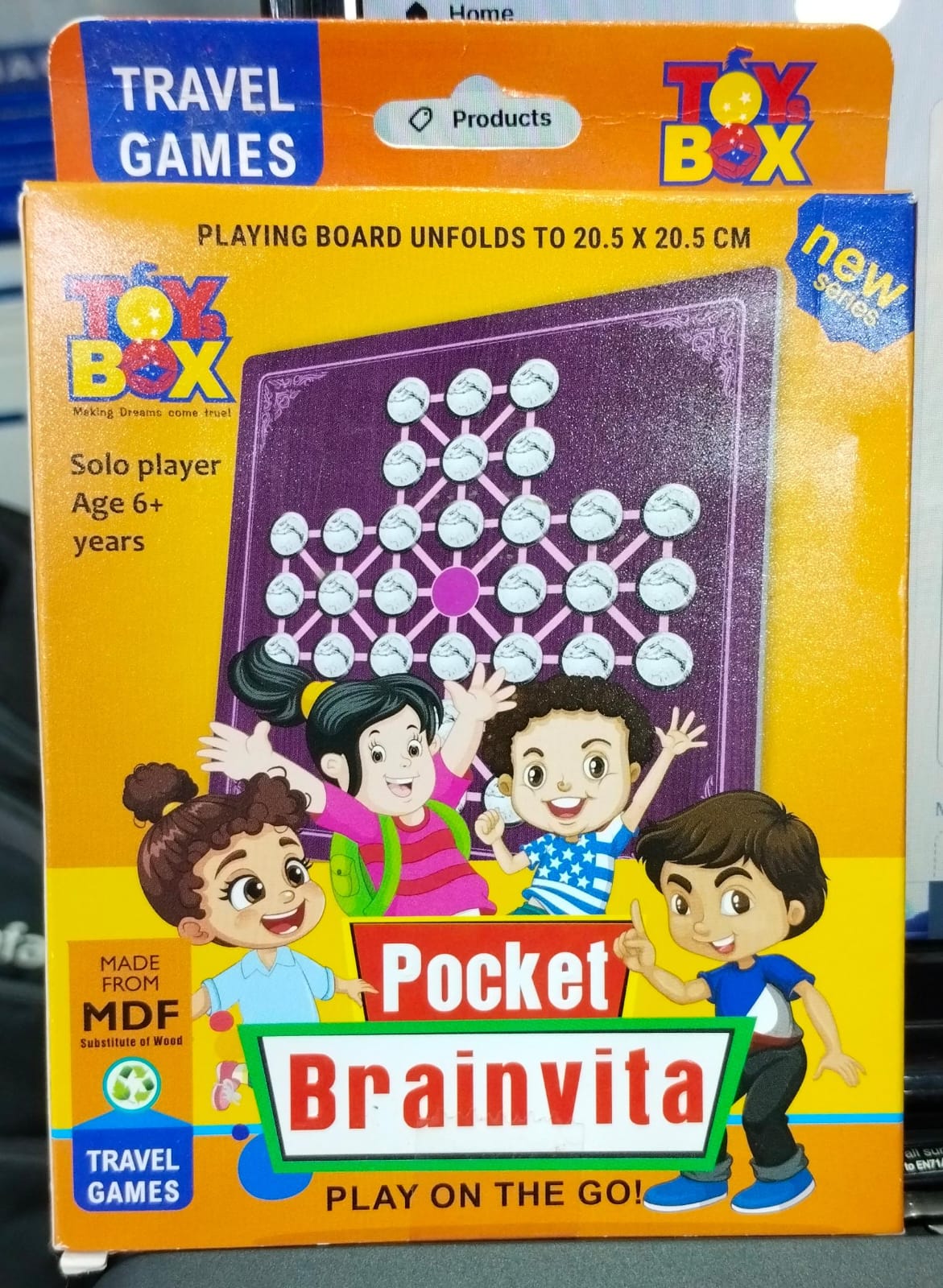 Toysbox Pocket Brainvita Game - Multicolor