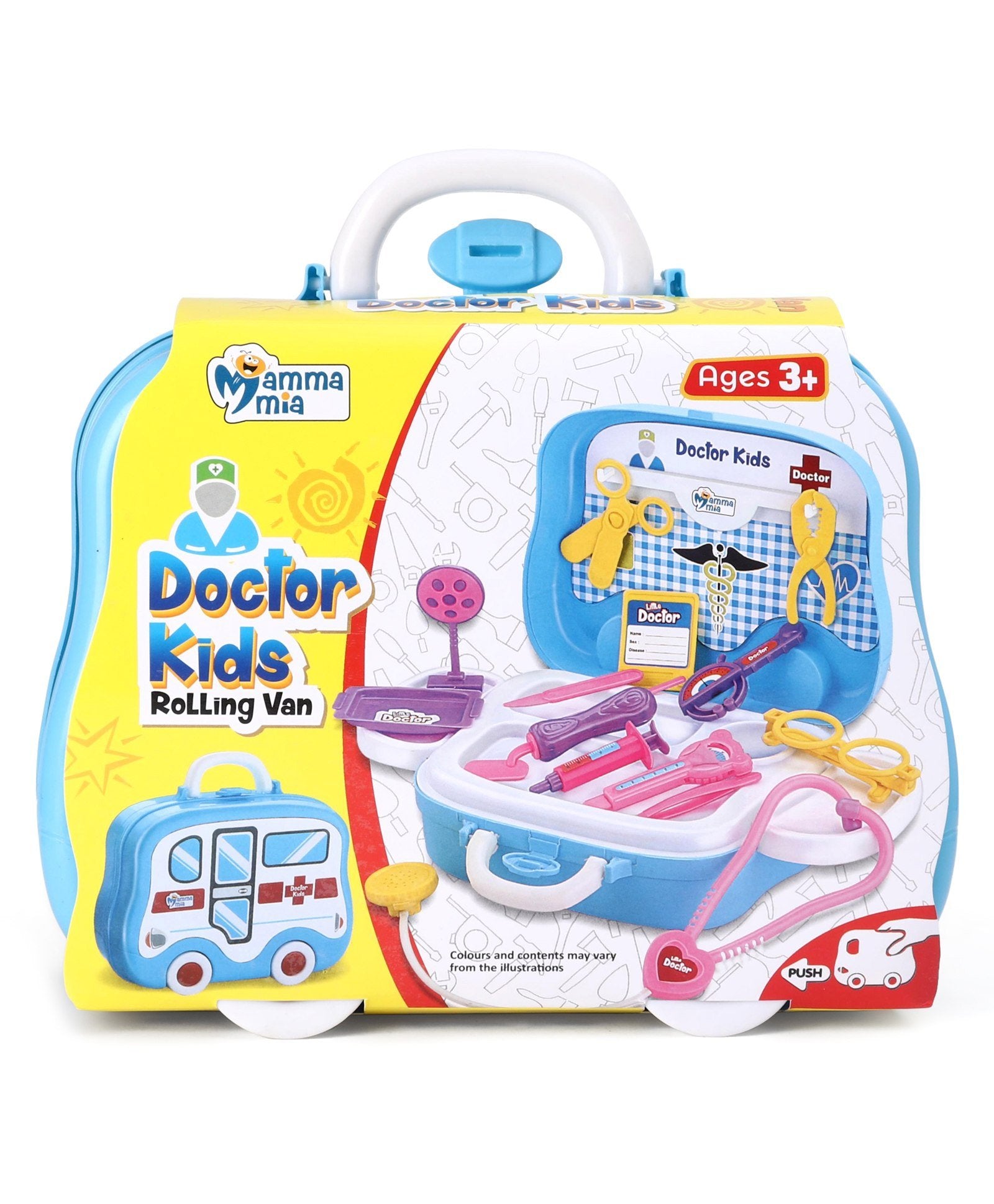 Mamma Mia Kids Doctor's Kit Rolling Van - Multicolor