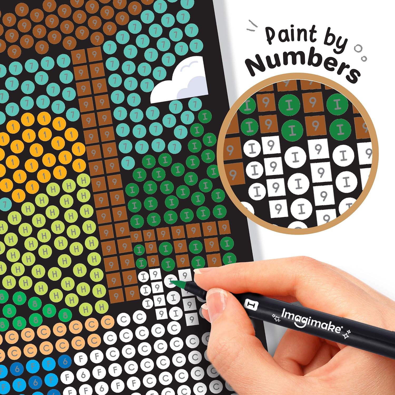 Imagimake Mystery Mosaic Landscapes | Paint by Numbers Kit | Age 10+