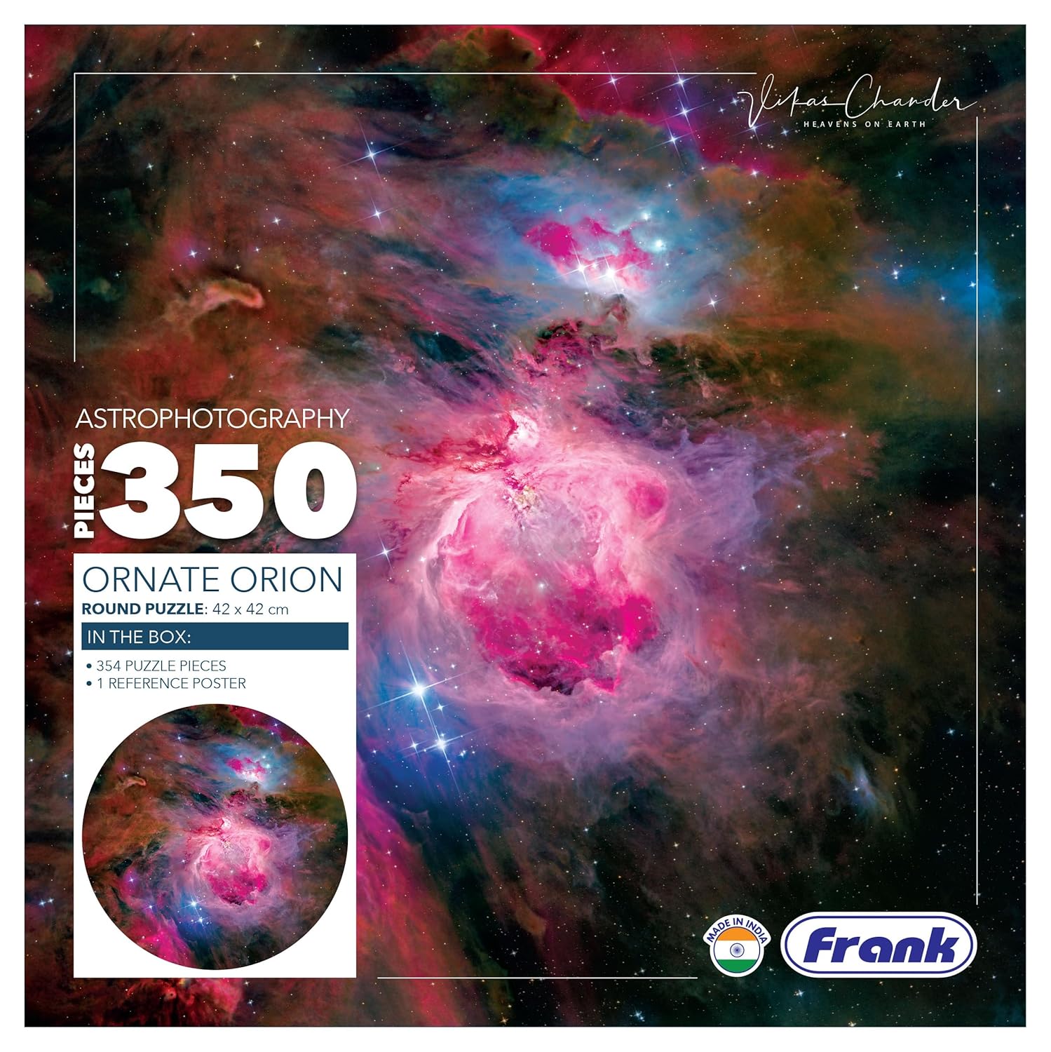 Frank Ornate Orion 350 Piece Round Puzzle Jigsaw Puzzle for Kids 10+ Years and Adults-Fun and Challenging Having Realistic Illustrations, Memory, Mental Boost - 34704