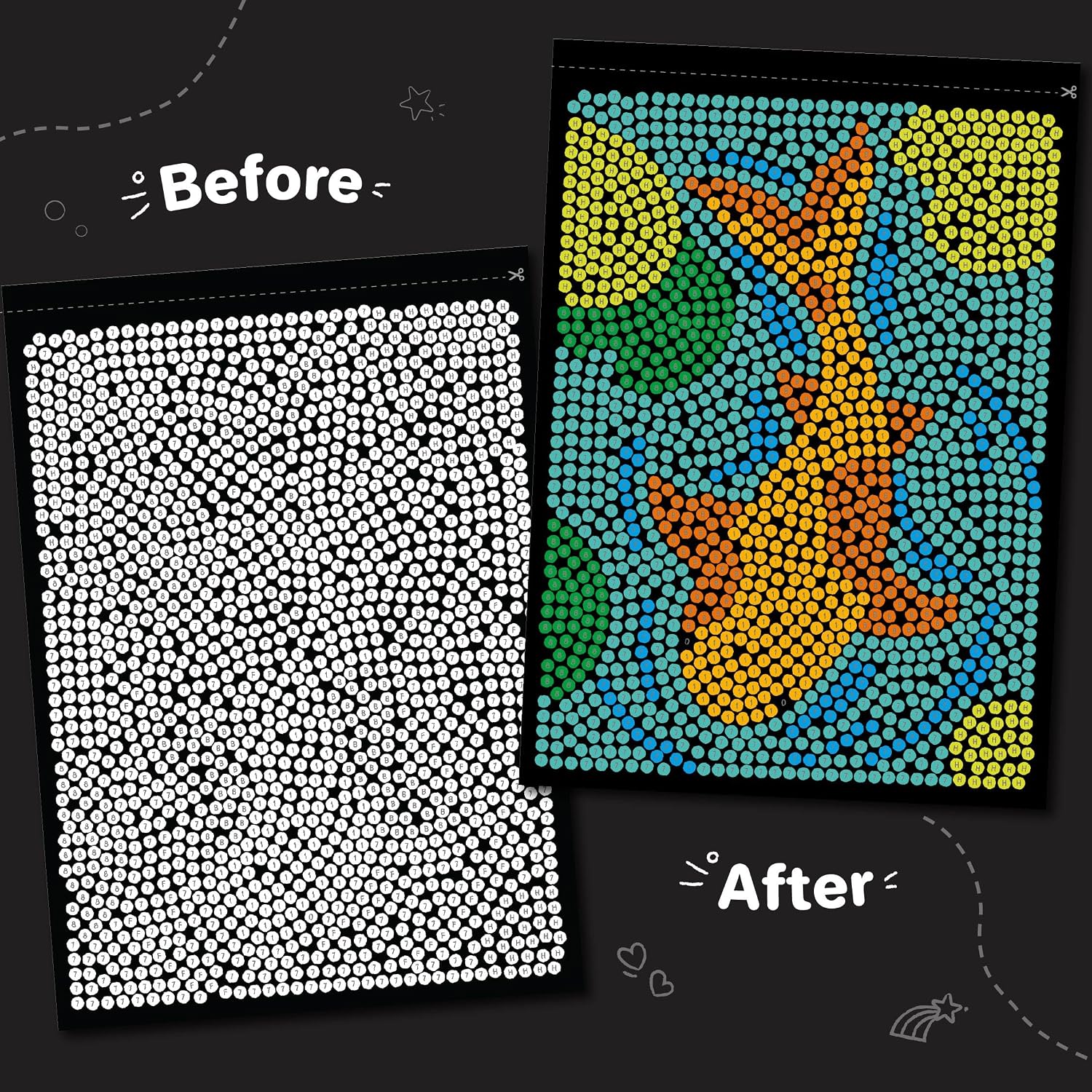 Imagimake Mystery Mosaic Landscapes | Paint by Numbers Kit | Age 10+