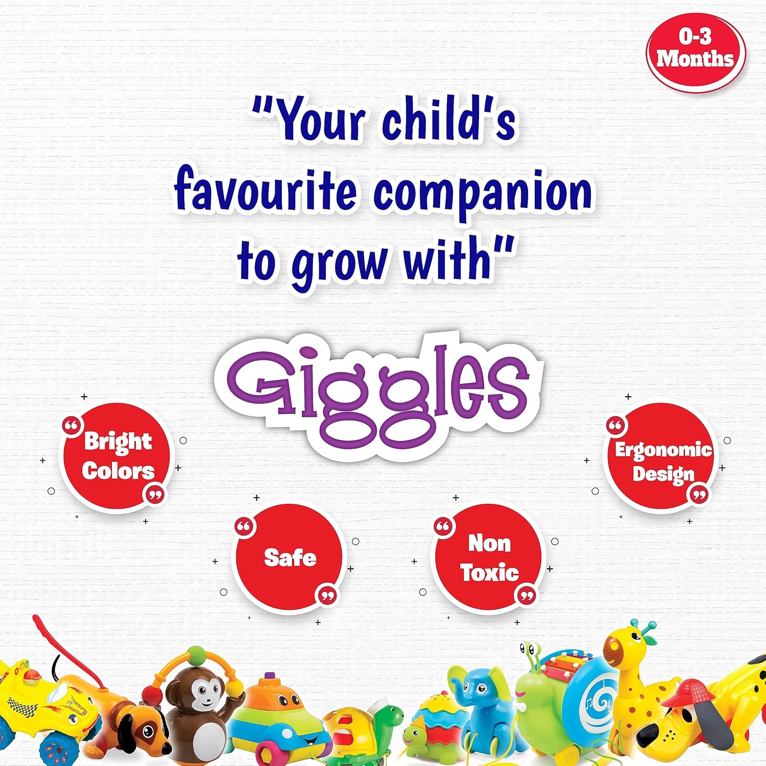 Giggles Funskool - Link Stack N Nest Toy Set, Blocks, Nesting Toy for Kids, Multicolour 3 in 1 Gift Set, Develops Motor Skills, 6 Months & Above, Infant and Preschool Toys