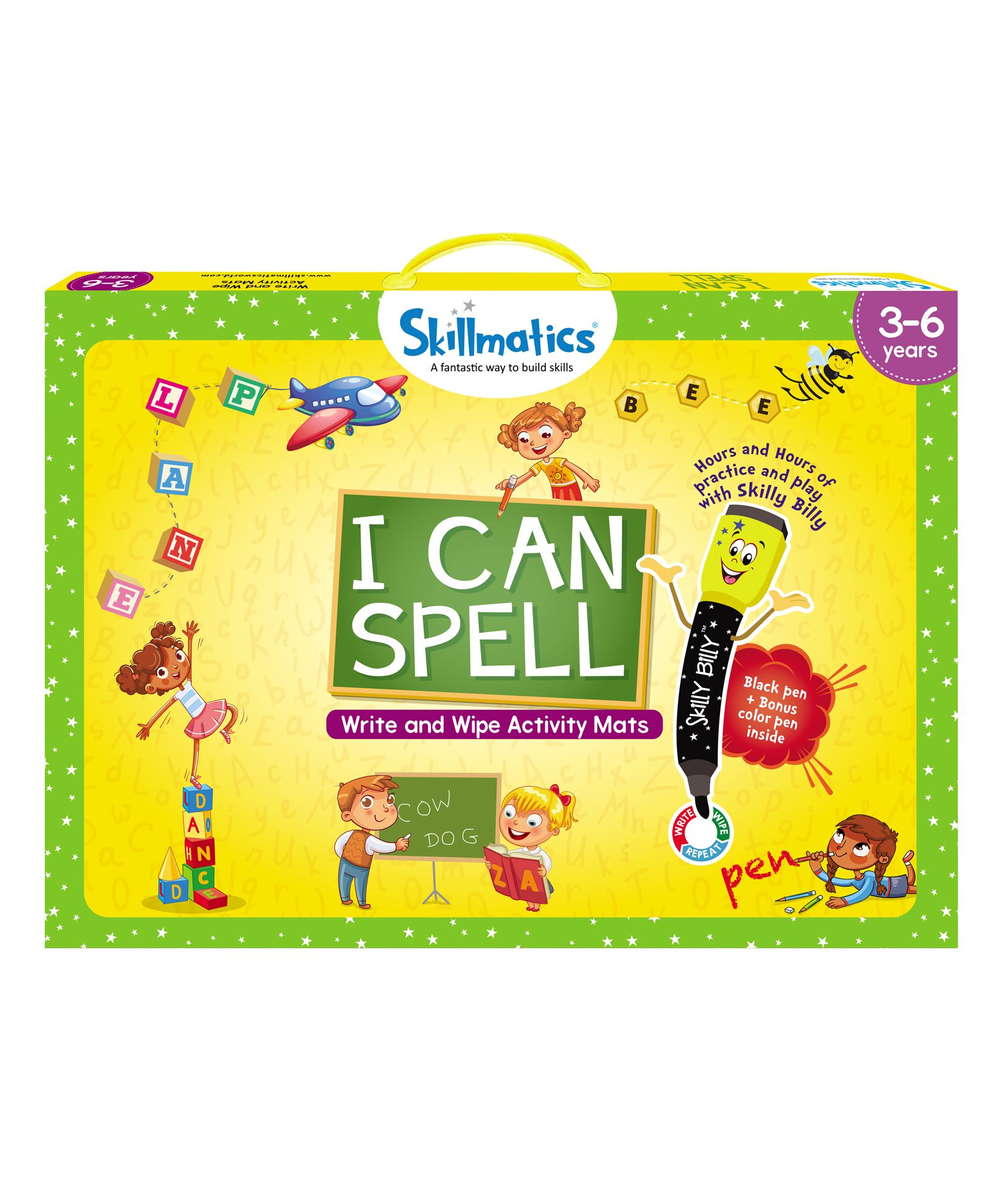Skillmatics Educational Game - I Can Spell Activity Mats for kids - Color may vary