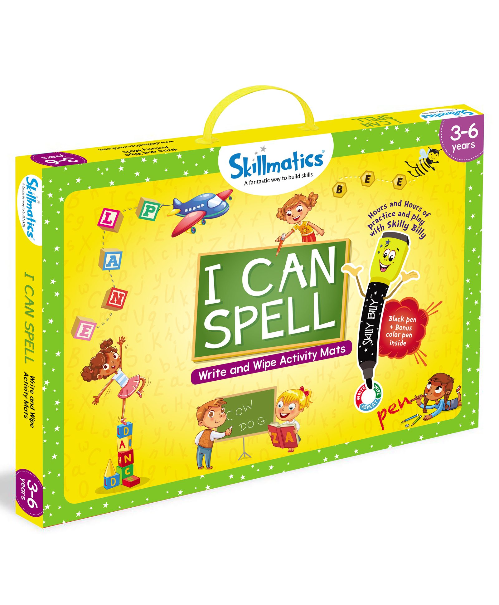 Skillmatics Educational Game - I Can Spell Activity Mats for kids - Color may vary