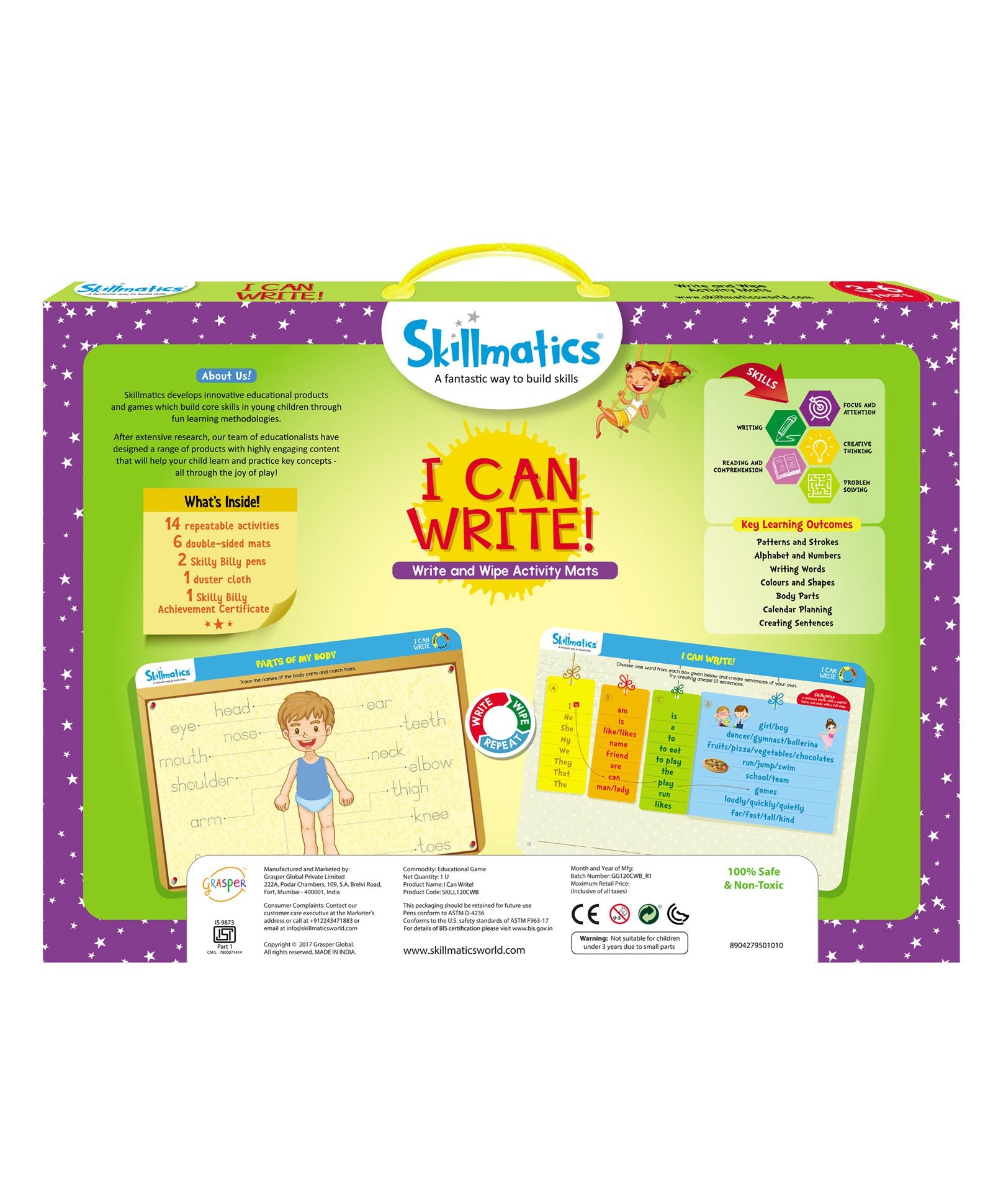 Skillmatics Educational Game - I Can Write Activity Mats - Multicolor