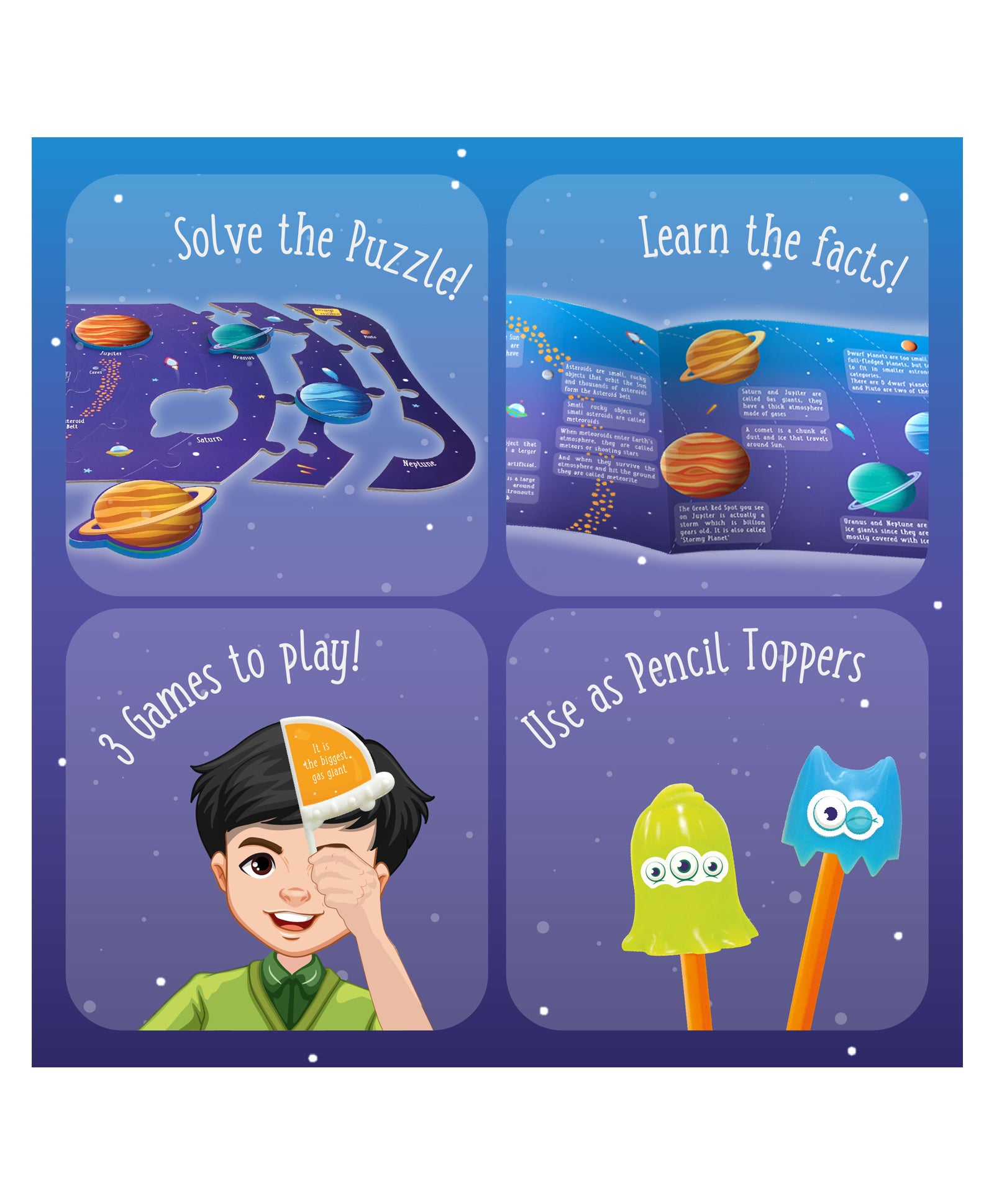 ImagiMake Mapology Dual Sided Solar System Puzzle - Multicolor