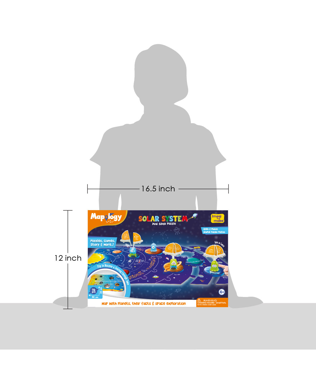 ImagiMake Mapology Dual Sided Solar System Puzzle - Multicolor