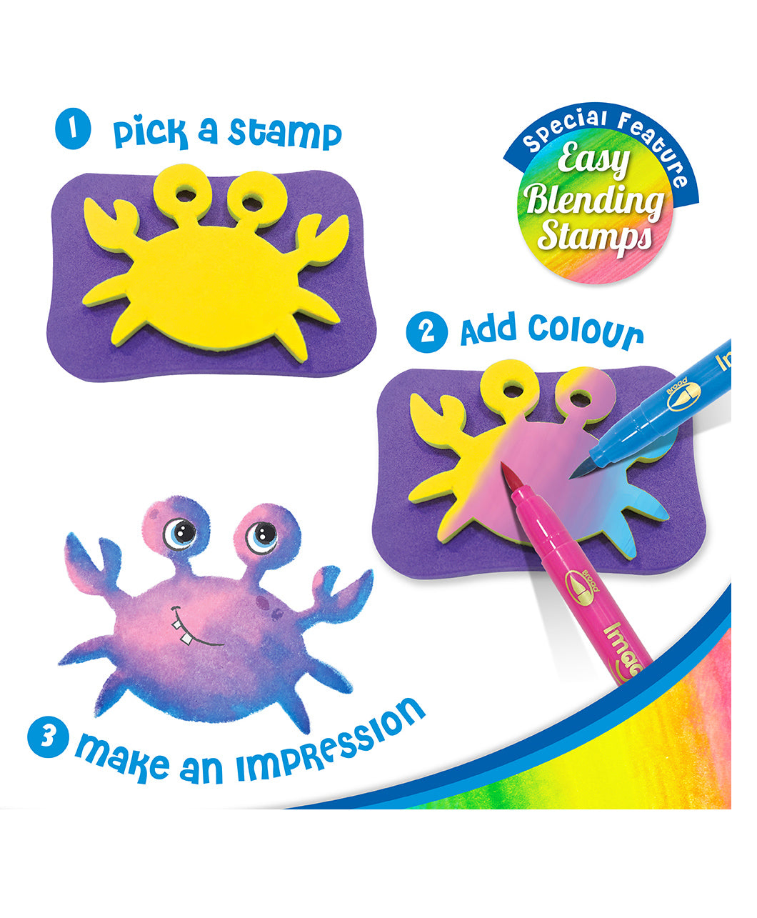 Imagimake Stamp Art Ocean Coloring & Stamping Set for Kids - Multicolor