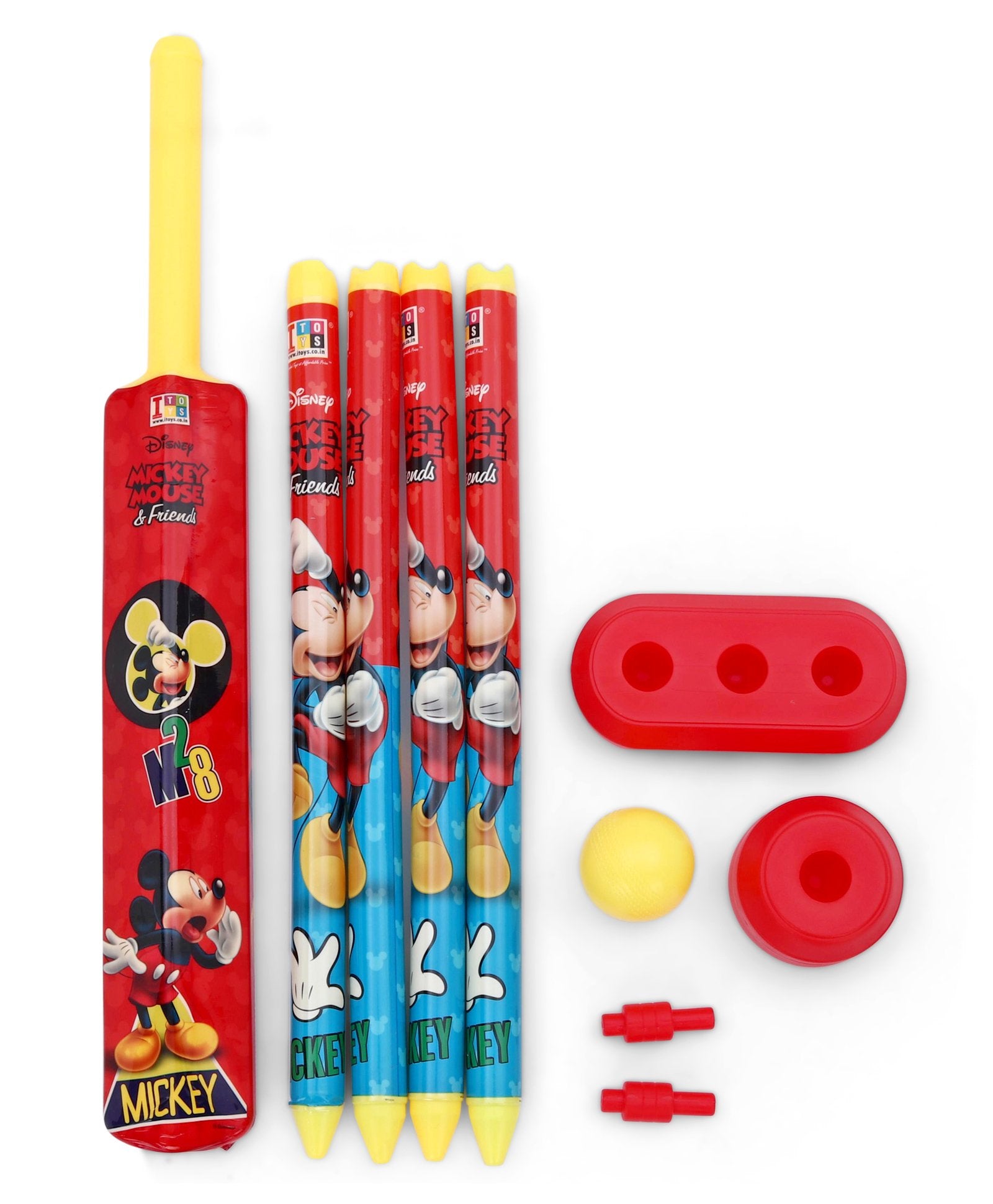 Disney Mickey Mouse T-20 Cricket Set with Bat Size 4 - Color & Design May Vary - Box Damaged