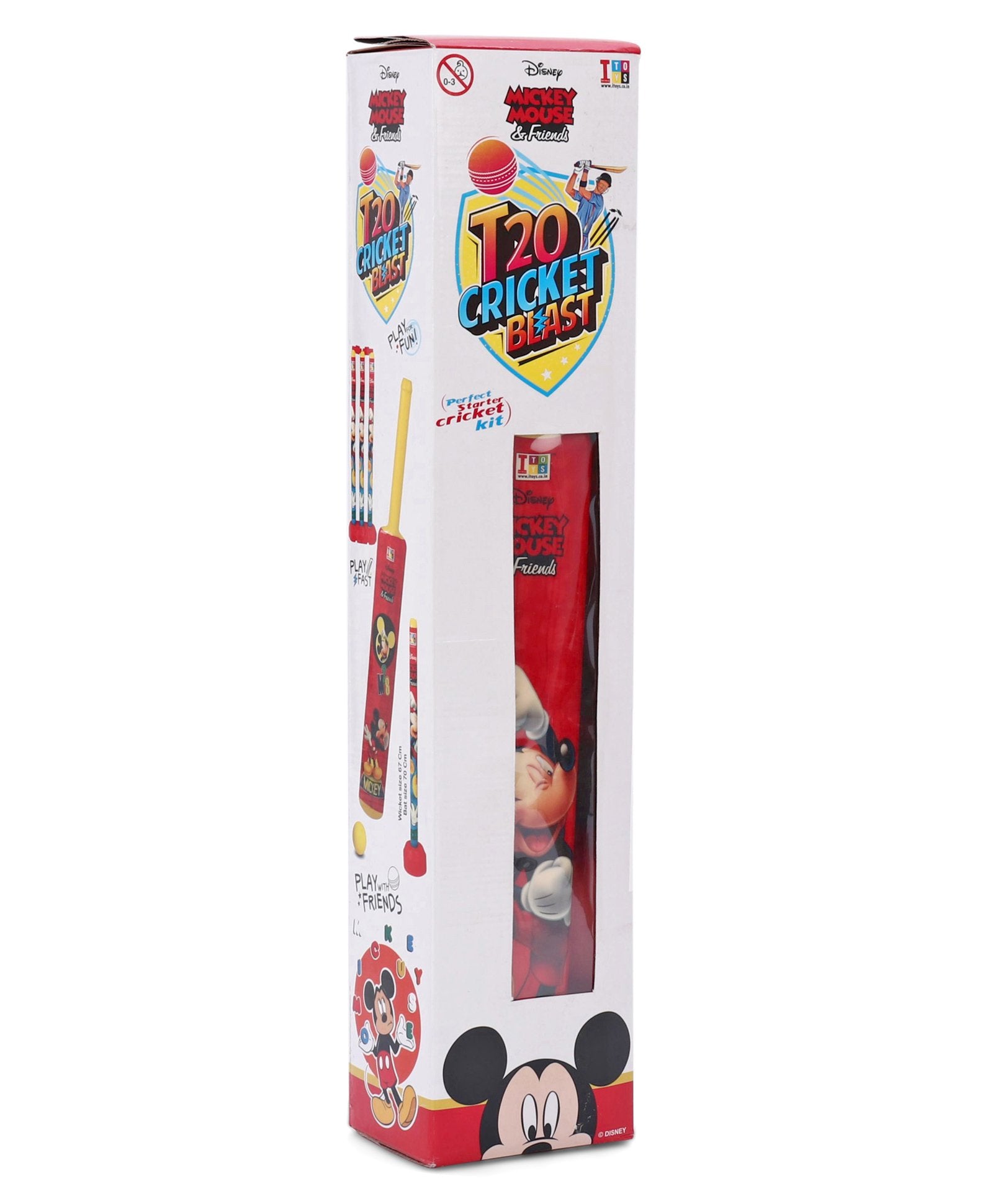 Disney Mickey Mouse T-20 Cricket Set with Bat Size 4 - Color & Design May Vary - Box Damaged