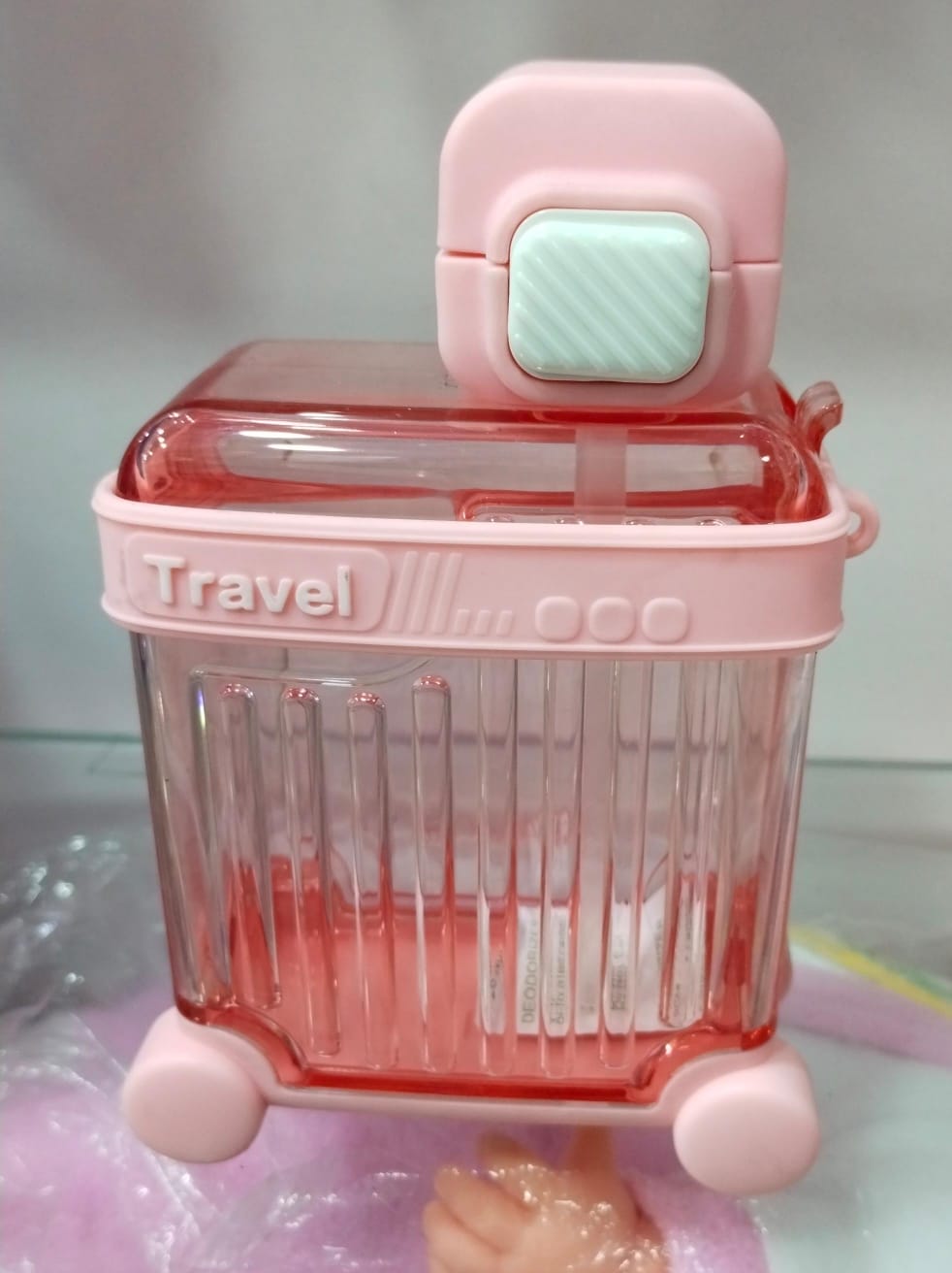 Water Bottle Large Capacity Straw Leakproof Portable Strap Adults Students Water Bottle Cup School Supplies(Pink)