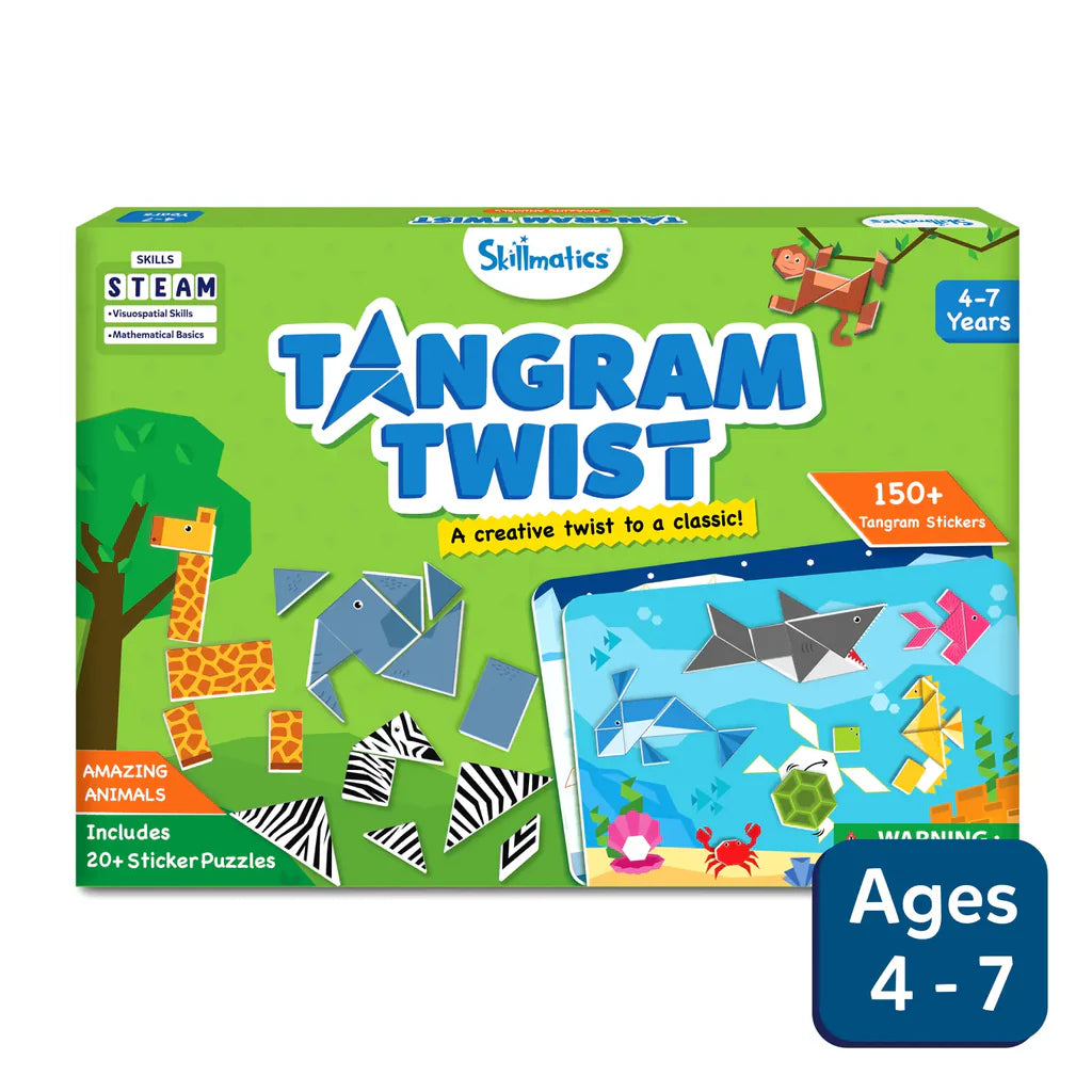 Skillmatics Tangram Twist - Amazing Animals | No Mess Sticker Art (ages 4-7)