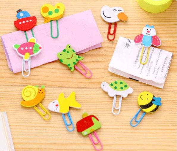 School Bookmark Clips, Paper Clips, Pack of 12 Clips | Multicolored