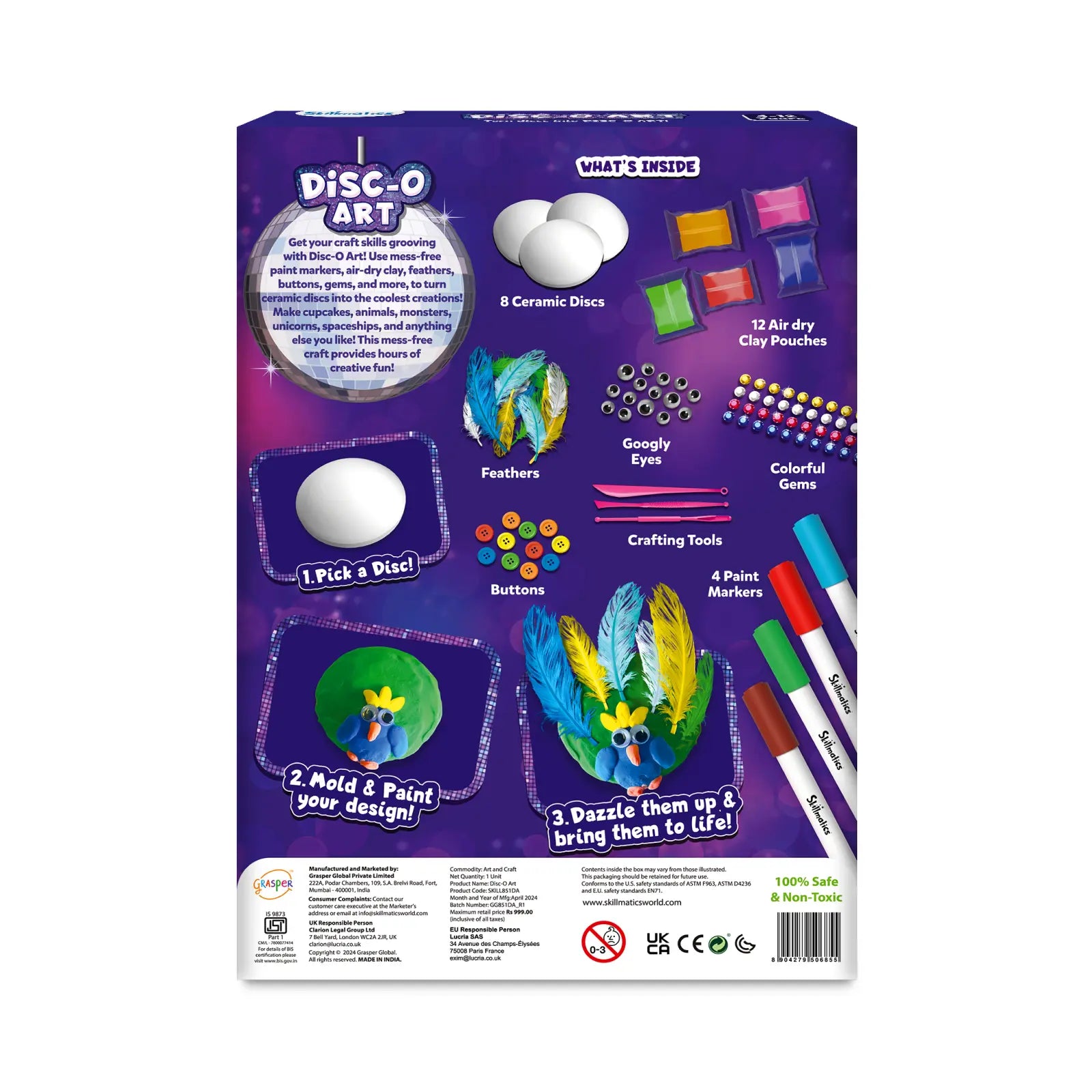 Skillmatics Disc-O Art - Art & Craft Activity for Kids - Multicolor