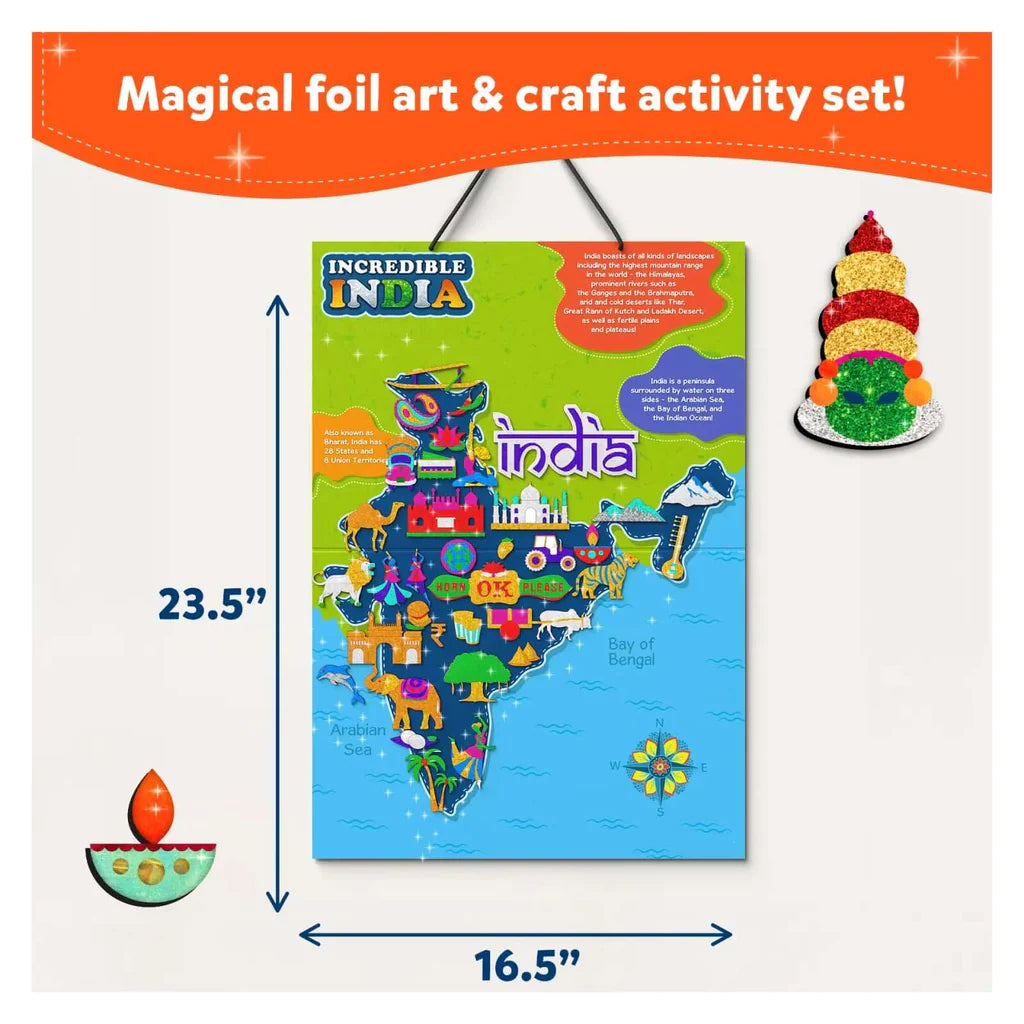Foil Fun Incredible India – No Mess Foil Art & Craft Kit (Ages 4-12)