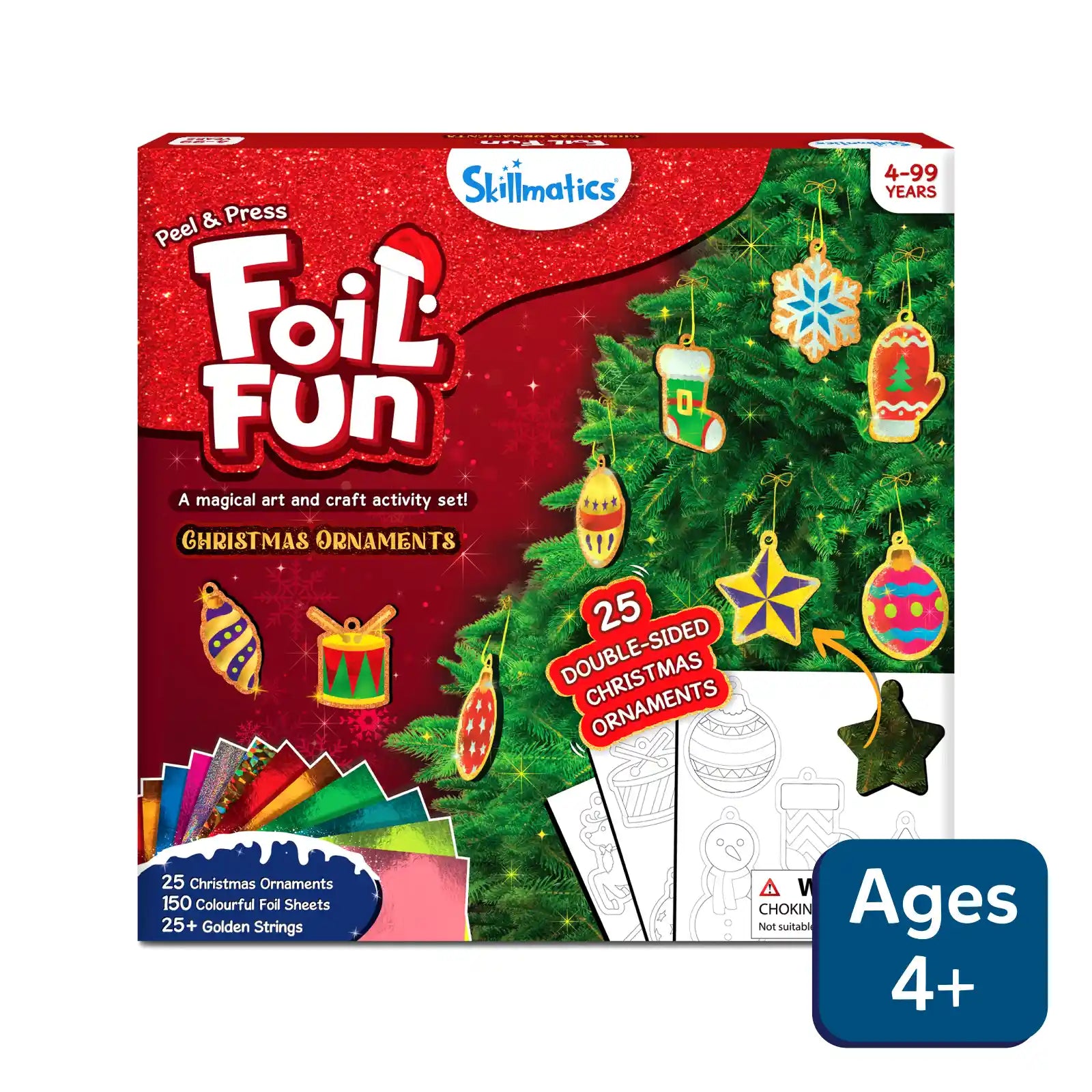 Skillmatics Foil Fun: Christmas Ornaments - No Mess Art & Craft Kit for Kids (Ages 4+)