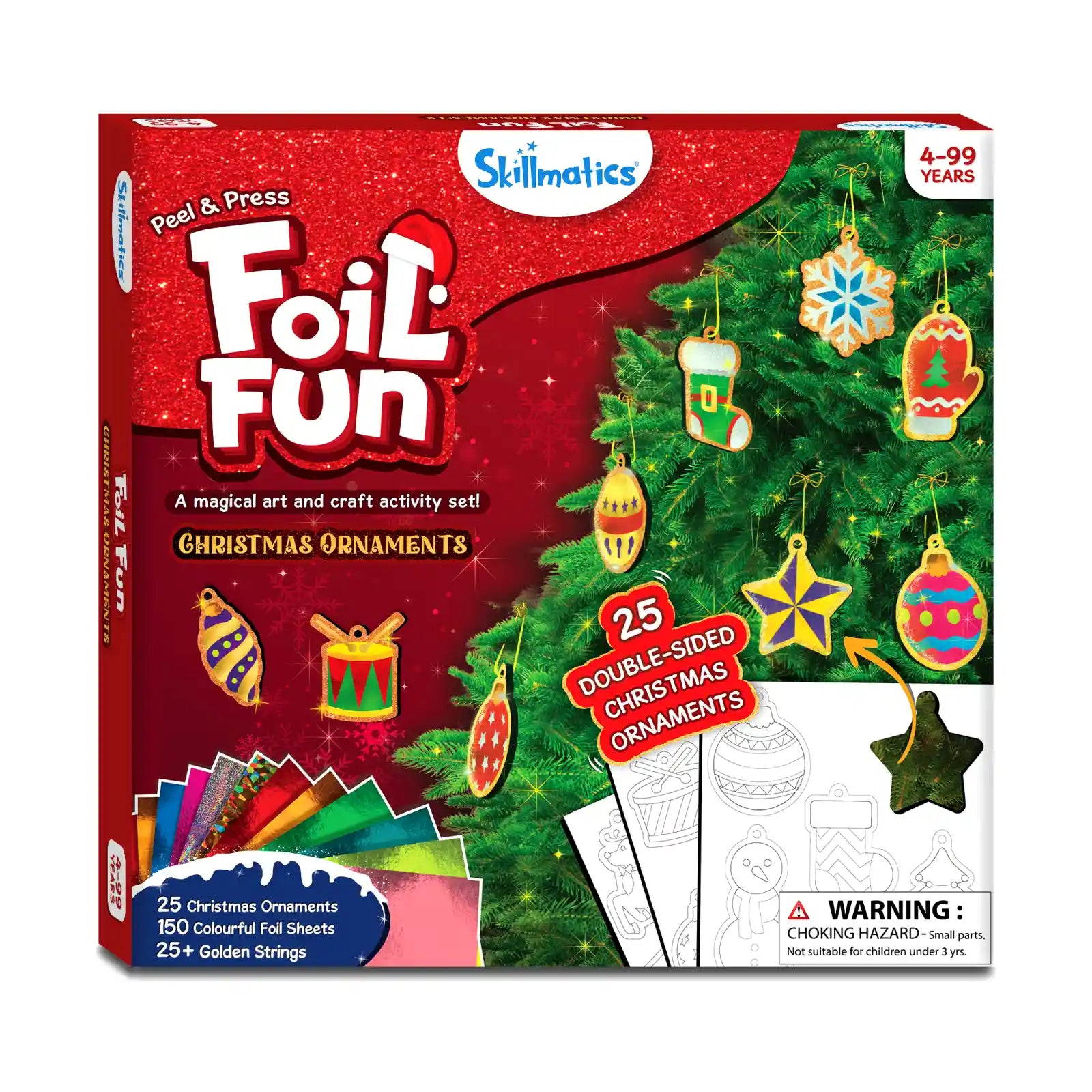 Skillmatics Foil Fun: Christmas Ornaments - No Mess Art & Craft Kit for Kids (Ages 4+)