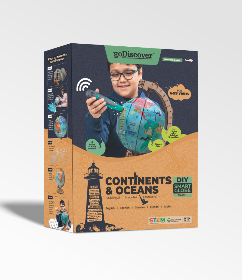 goDiscover DIY Globe – Continents and Oceans - Multicolor