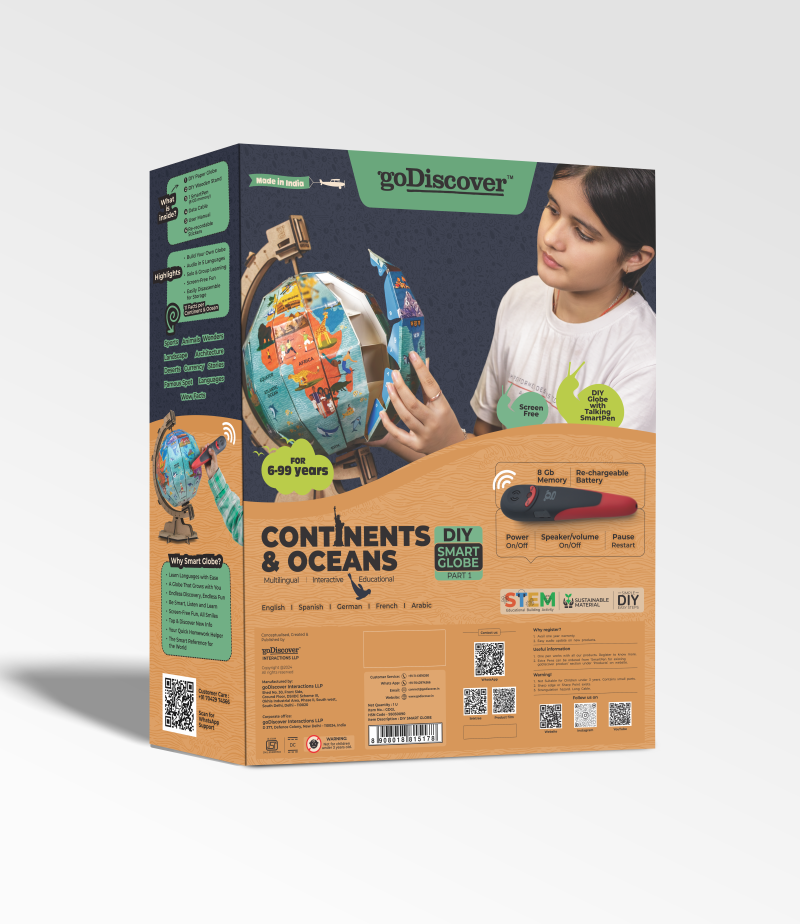 goDiscover DIY Globe – Continents and Oceans - Multicolor