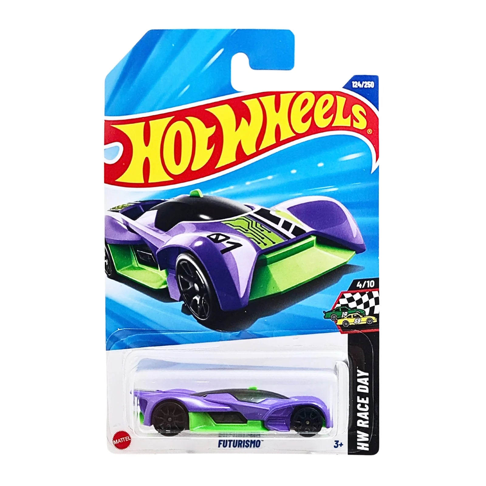 Hot Wheels Mainline - K Case 2025 | L Case 2025 - Futurismo - HW Race Day - Long Card
