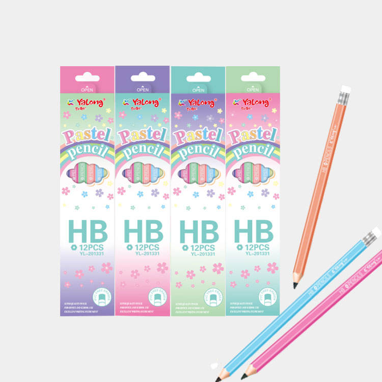 HB Pencil With Eraser Wood Pencils  - Pastel Color Pencil For Kids - Assorted
