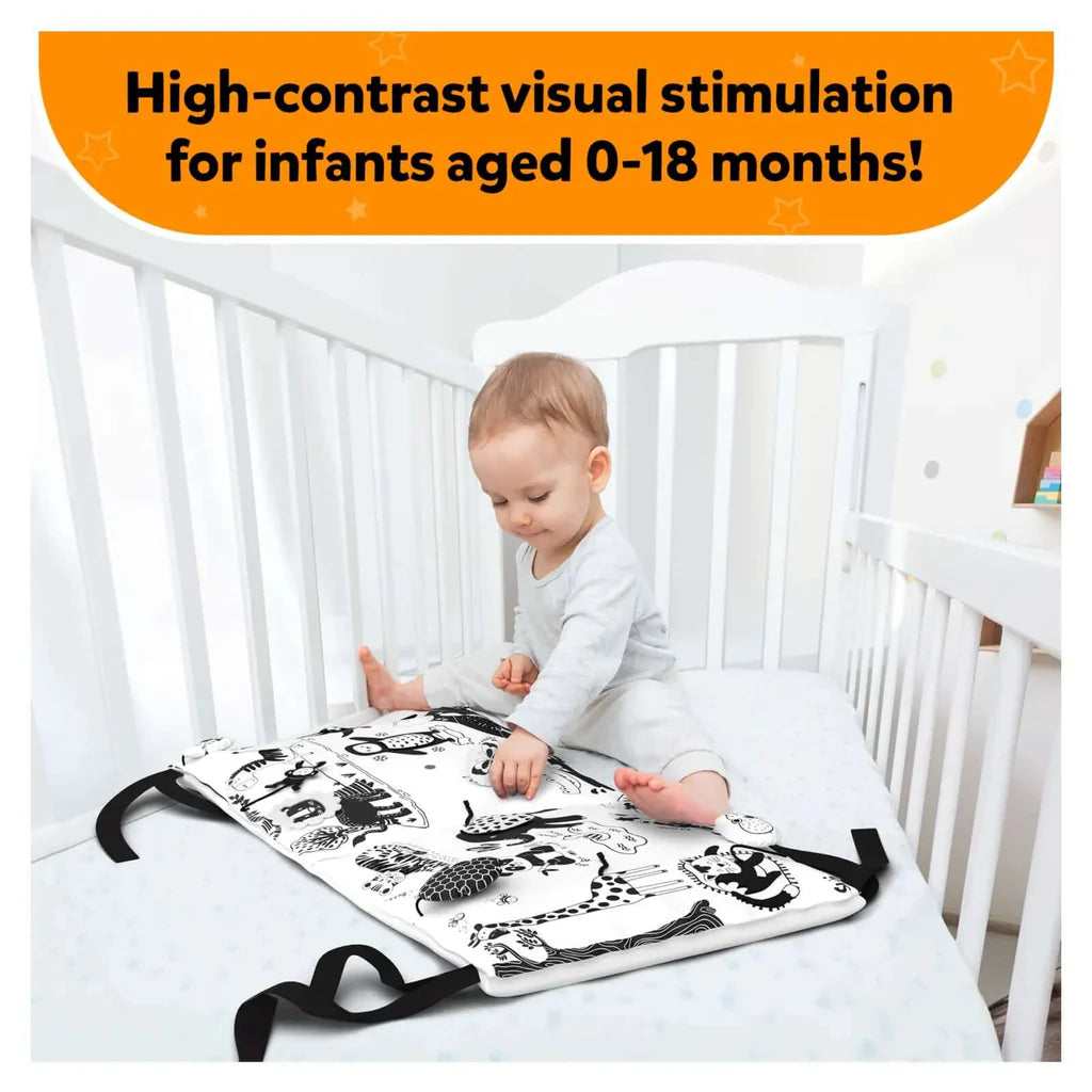 Skillmatics High Contrast Sensory Cloth Mat | 0-18 months | Black & White