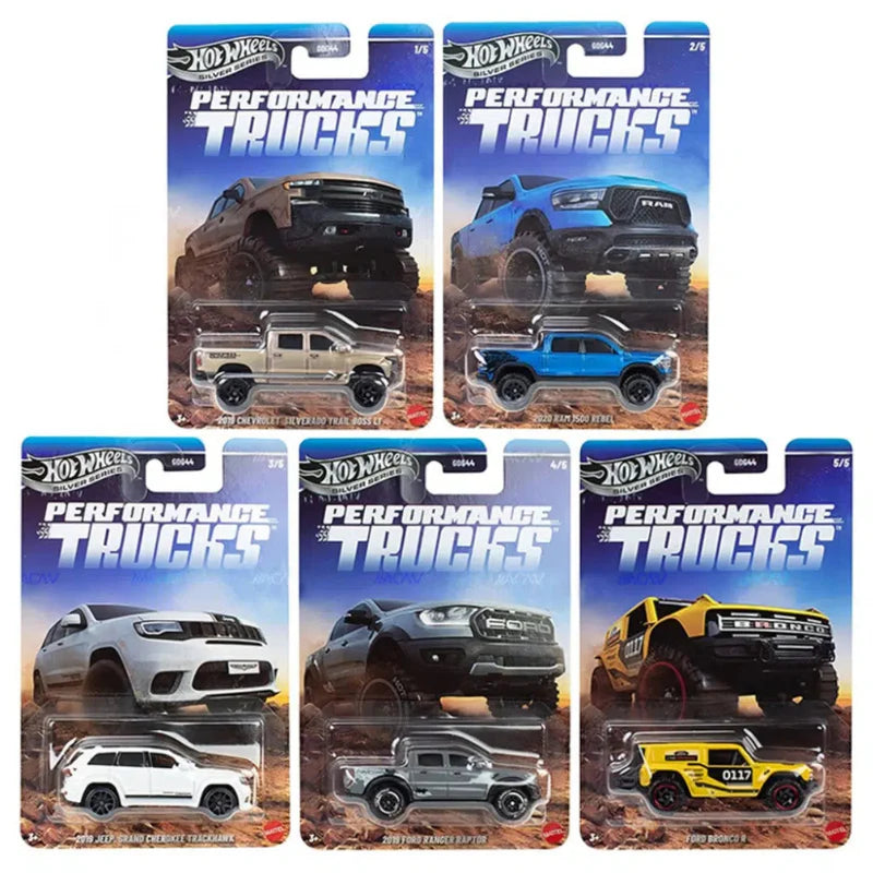 Hot Wheels Silver Series Performance Trucks - Pack of 5 Cars - Collector Edition - (GDG44-954T)