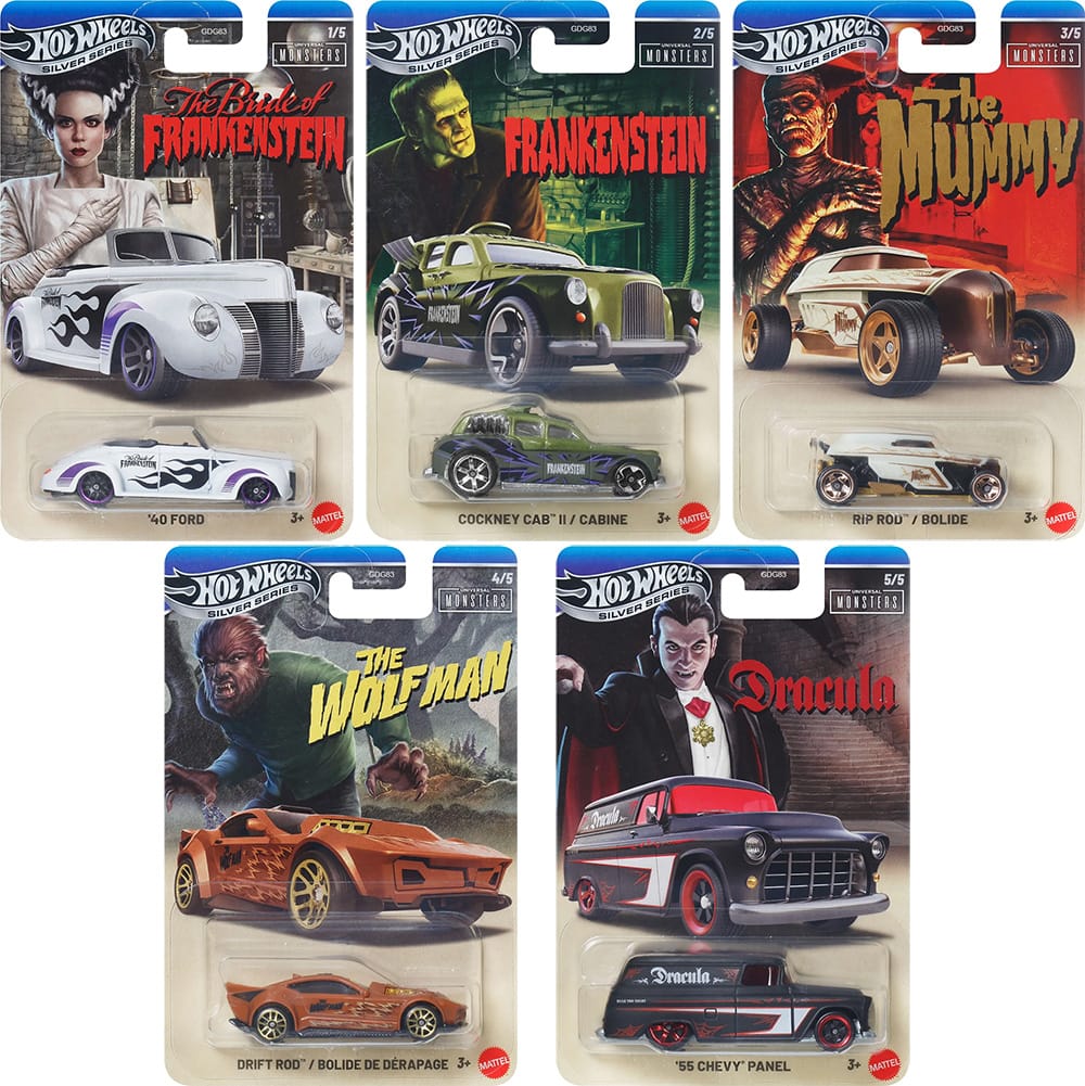 Hot Wheels - Universal Monster Series Pack of 5 Cars - GDG83 - 952M