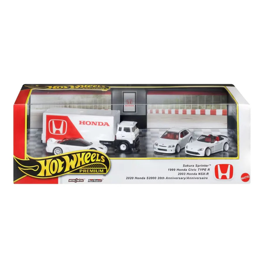 Hot Wheels Premium Honda Type R Heritage Collector Set – 1:64 Die-Cast Cars & Transporter (GMH39 / JBM08)