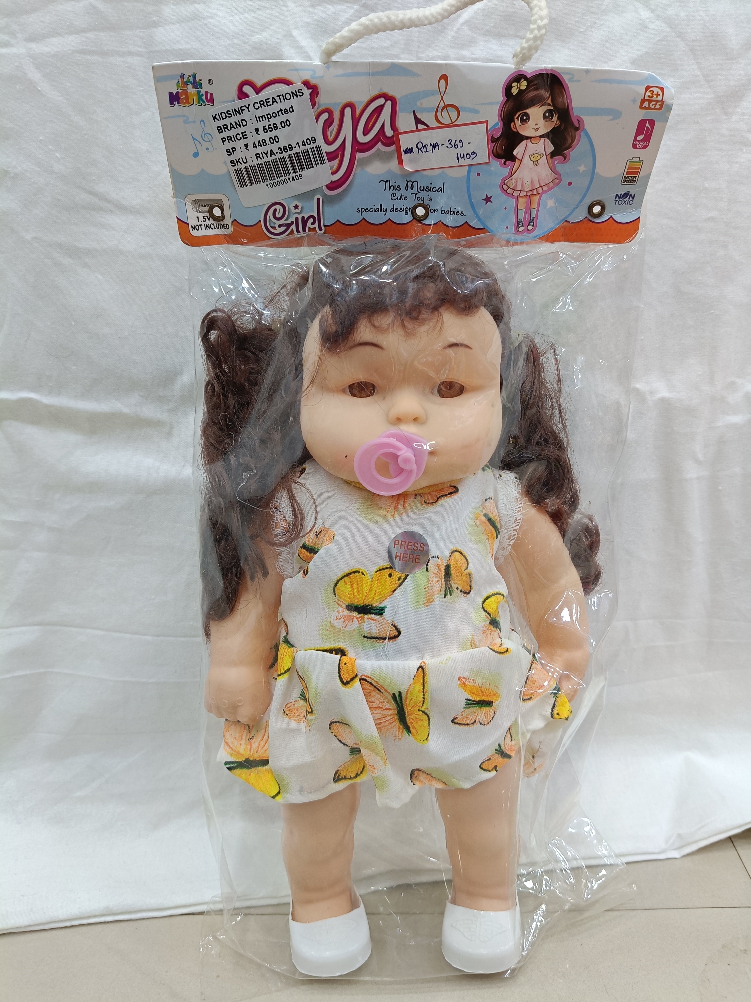 Riya Cute Baby Girl Doll for Kids - Multicolour
