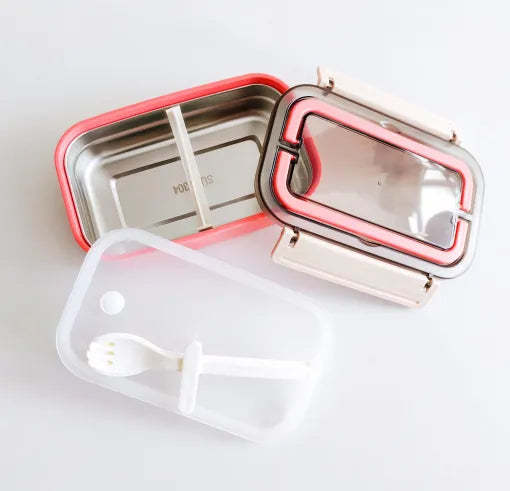 Thermoware Lunch Box with Stainless Steel Inner Case Fork & Spoon 650 ml - Multicolor