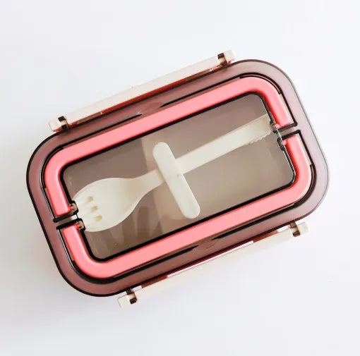 Thermoware Lunch Box with Stainless Steel Inner Case Fork & Spoon 650 ml - Multicolor