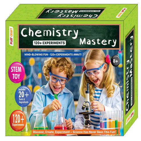 Play Craft - Chemistry Mastery Kit for Kids (6+ Yrs) | 120+ Safe Science Experiments | STEM Toy with Lab Tools & Instruction Manual