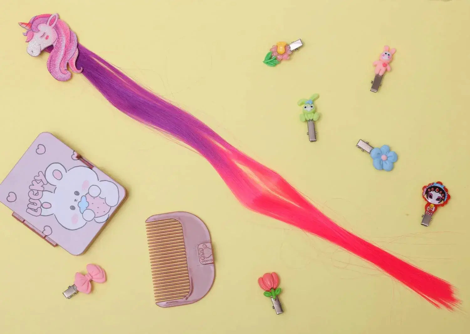 iLearnNGrow Unicorn Face Hair Extension – Colorful Clip-On Hair Accessory for Kids - ilearnngrow Learning Solutions Pvt Ltd