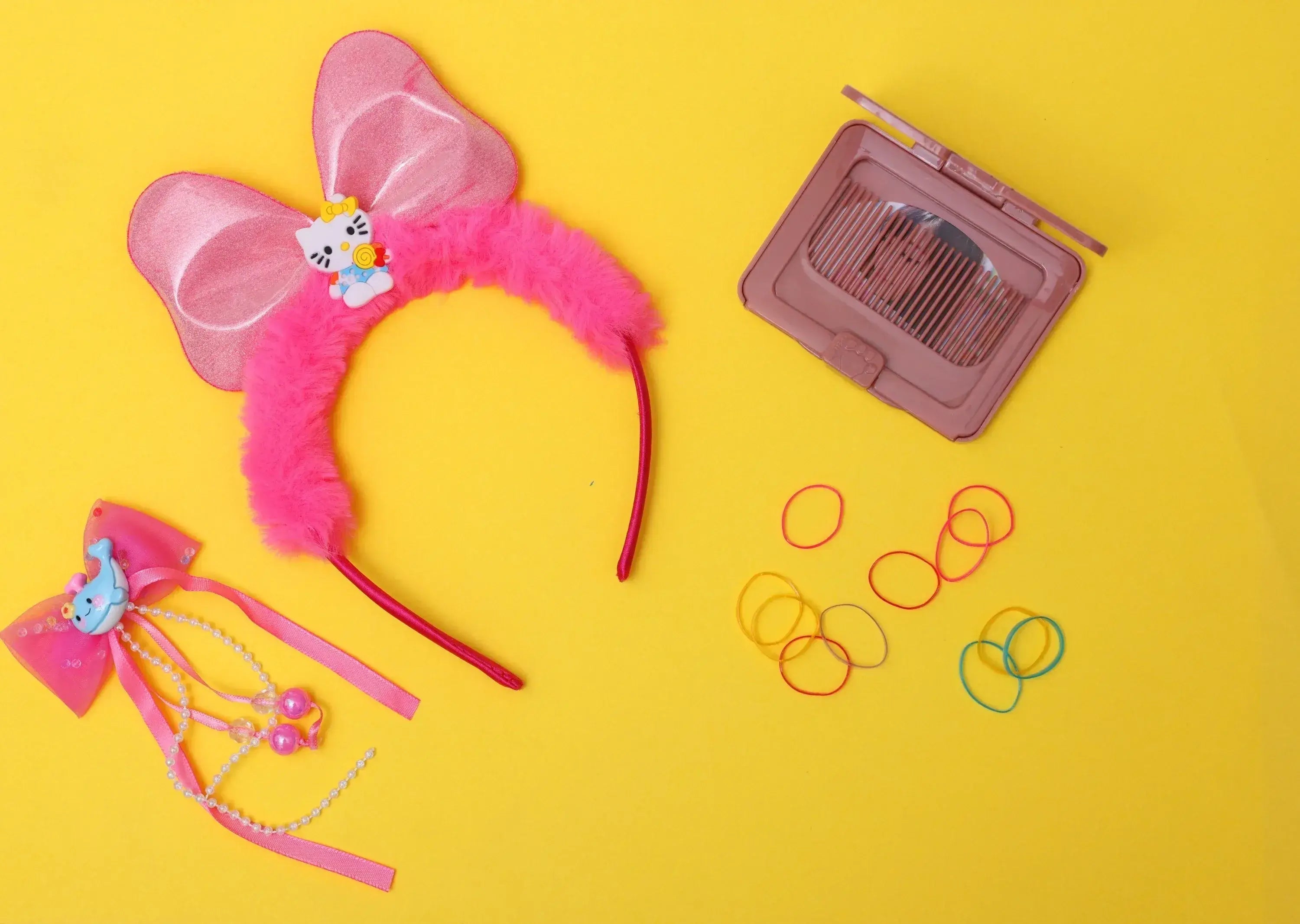 iLearnNGrow Hello Kitty Hair Accessories Set (Hot Pink) - ilearnngrow Learning Solutions Pvt Ltd