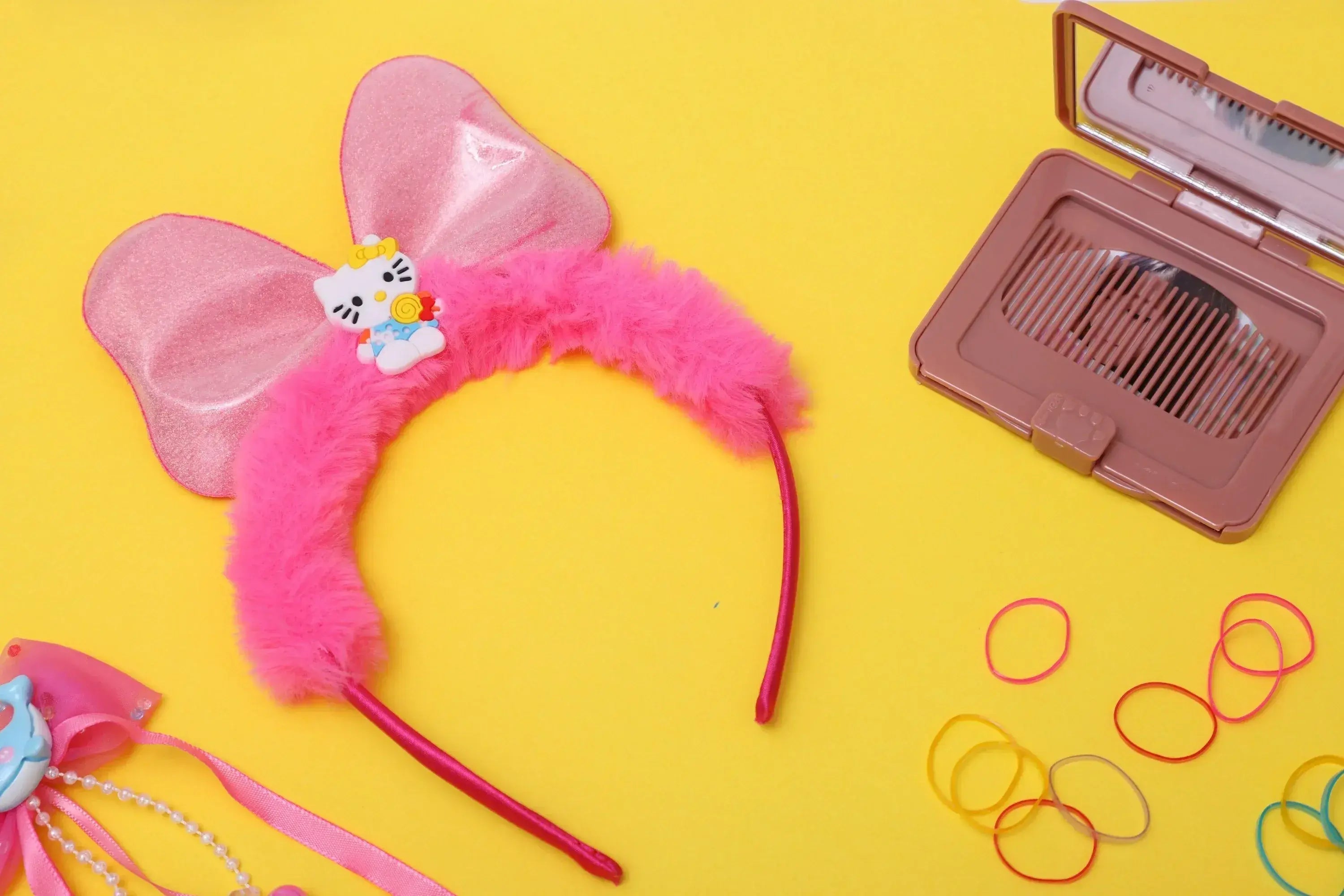 iLearnNGrow Hello Kitty Hair Accessories Set (Hot Pink) - ilearnngrow Learning Solutions Pvt Ltd