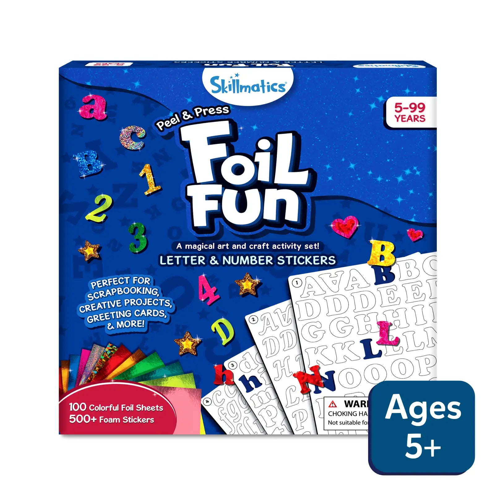 Skillmatics Foil Fun Letter & Number Stickers | No Mess Art Kit (ages 5+) | Multicolor