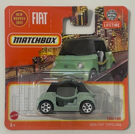 Matchbox Cars (2025) - Combo Pack of 2 Pcs -  2024 Fiat Topolin & 2021 Ford Mustang Mach-E - 1